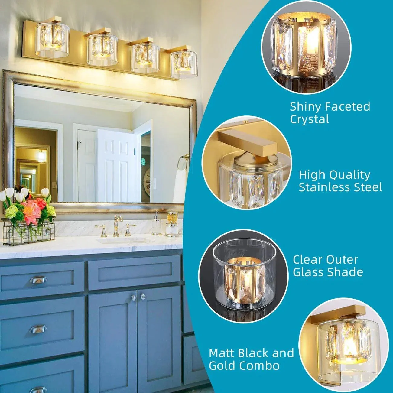 Kolt Modern 4-Light Bathroom Vanity Light - Image 15