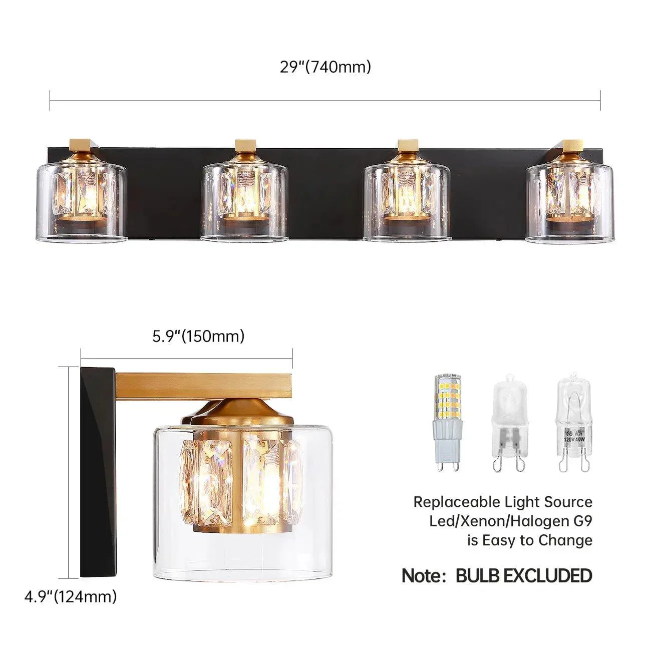 Kolt Modern 4-Light Bathroom Vanity Light - Image 25