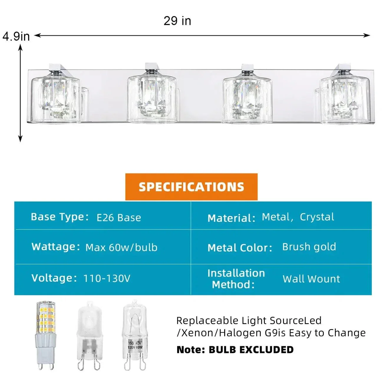 Kolt Modern 4-Light Bathroom Vanity Light - Image 9