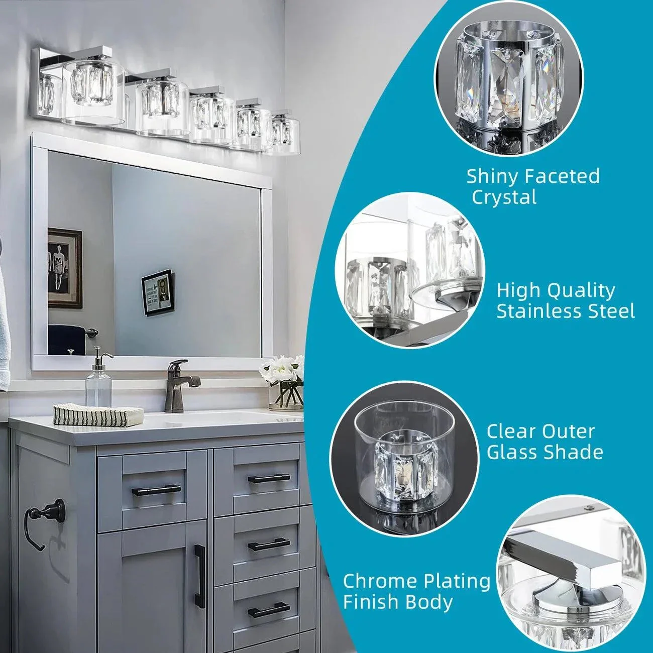 Kolt Modern 5-Light Bathroom Vanity Light - Image 7