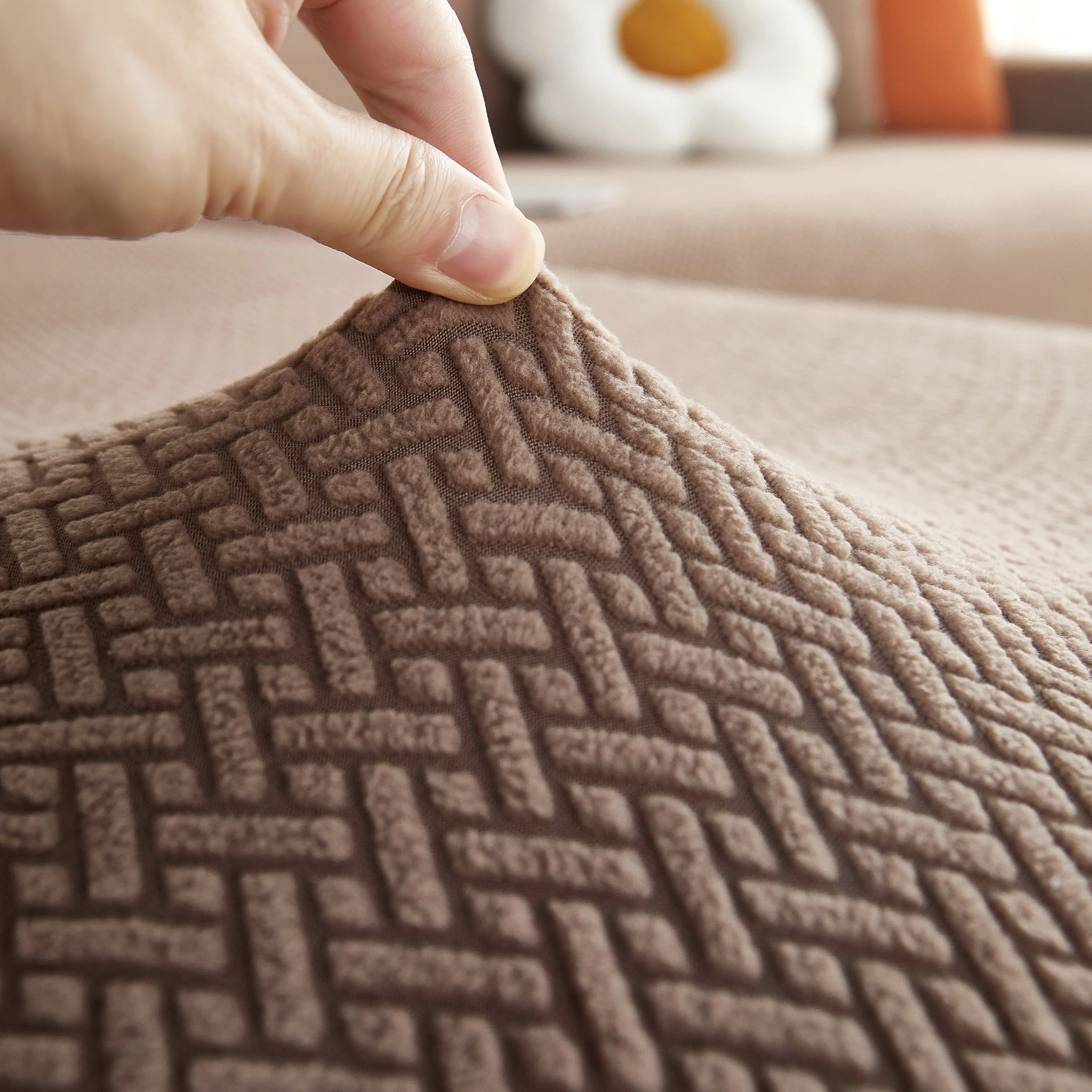 L Shape Couch Covers Stretch Slipcovers Furniture Protector with 1pcs Free Pillowcases - Image 2