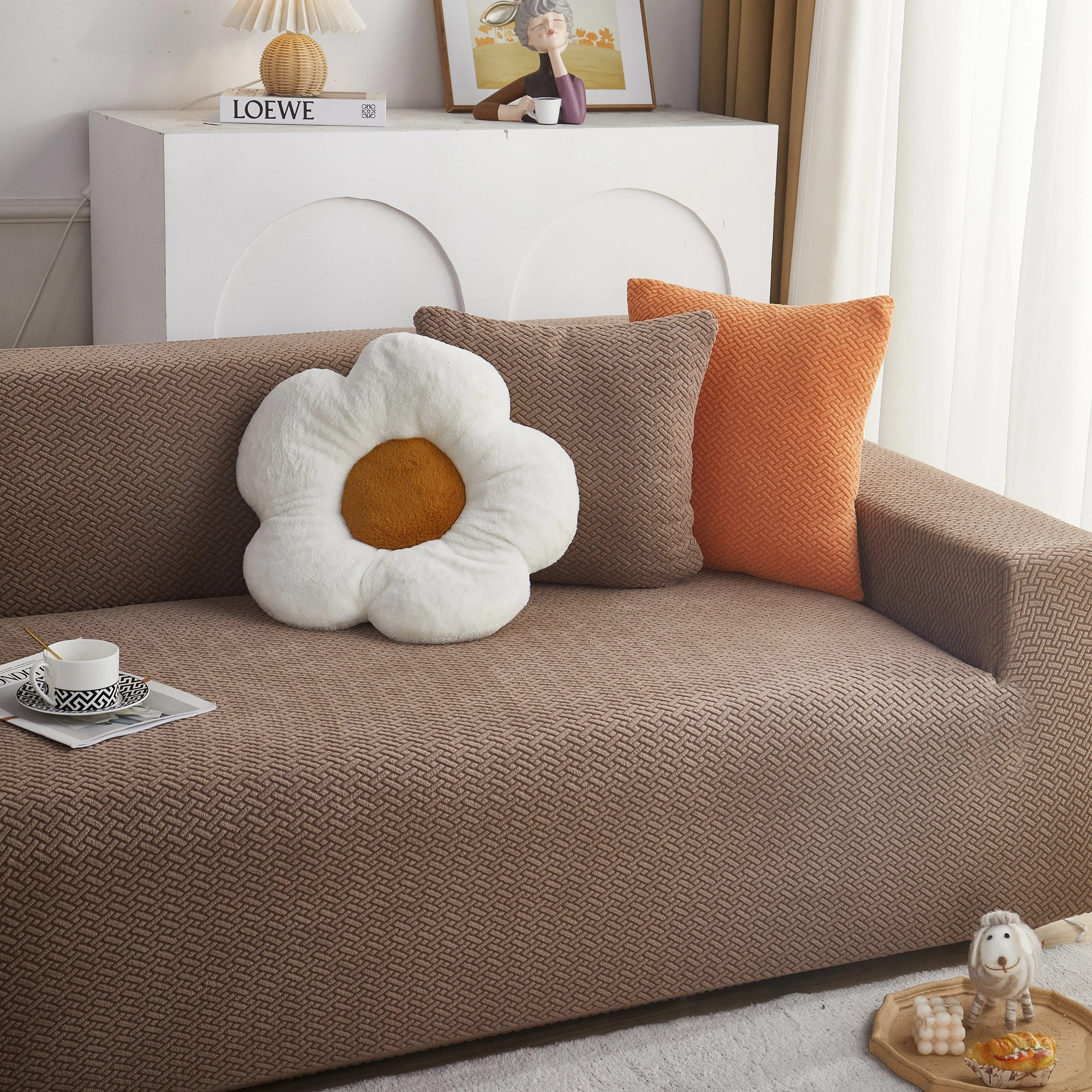 L Shape Couch Covers Stretch Slipcovers Furniture Protector with 1pcs Free Pillowcases - Image 4