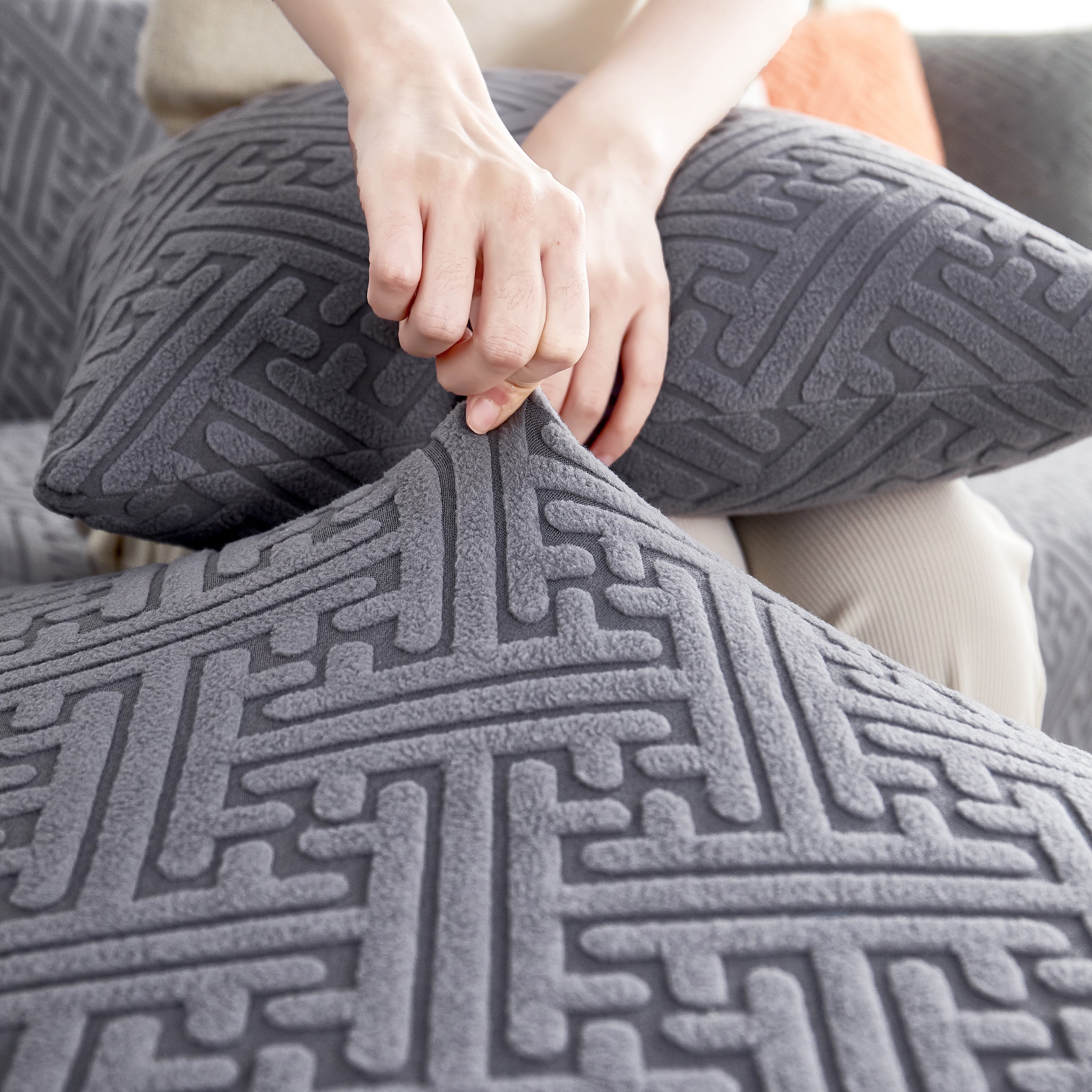 L Shape Sectional Sofa Cover Soft Stretch Furniture Protector Couch Slipcover with 1pcs Free Pillowcases - Image 33