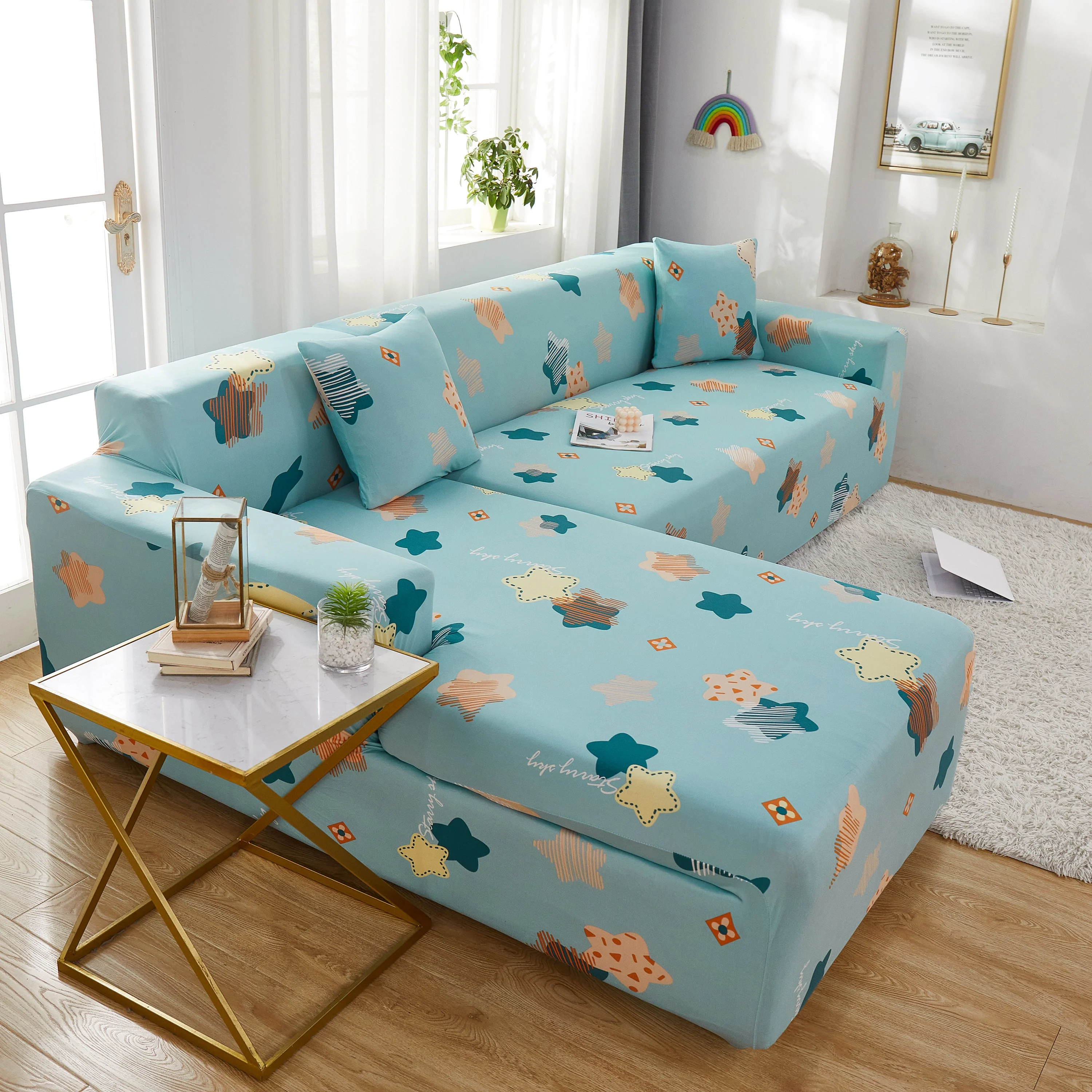 L Shape Sofa Cover with Elastic Bottom, Stretch Slipcover for Sectional Couch, Protects Furniture from Pets and Kids, Fits 1/2/3/4/5 Seater - Image 11