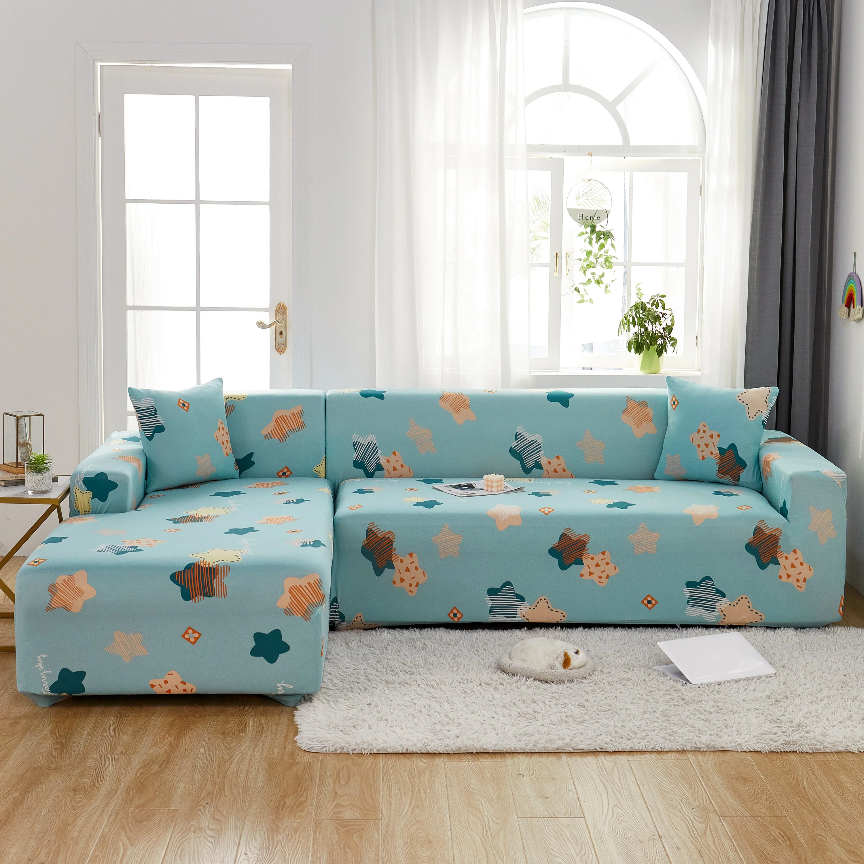 L Shape Sofa Cover with Elastic Bottom, Stretch Slipcover for Sectional Couch, Protects Furniture from Pets and Kids, Fits 1/2/3/4/5 Seater - Image 13