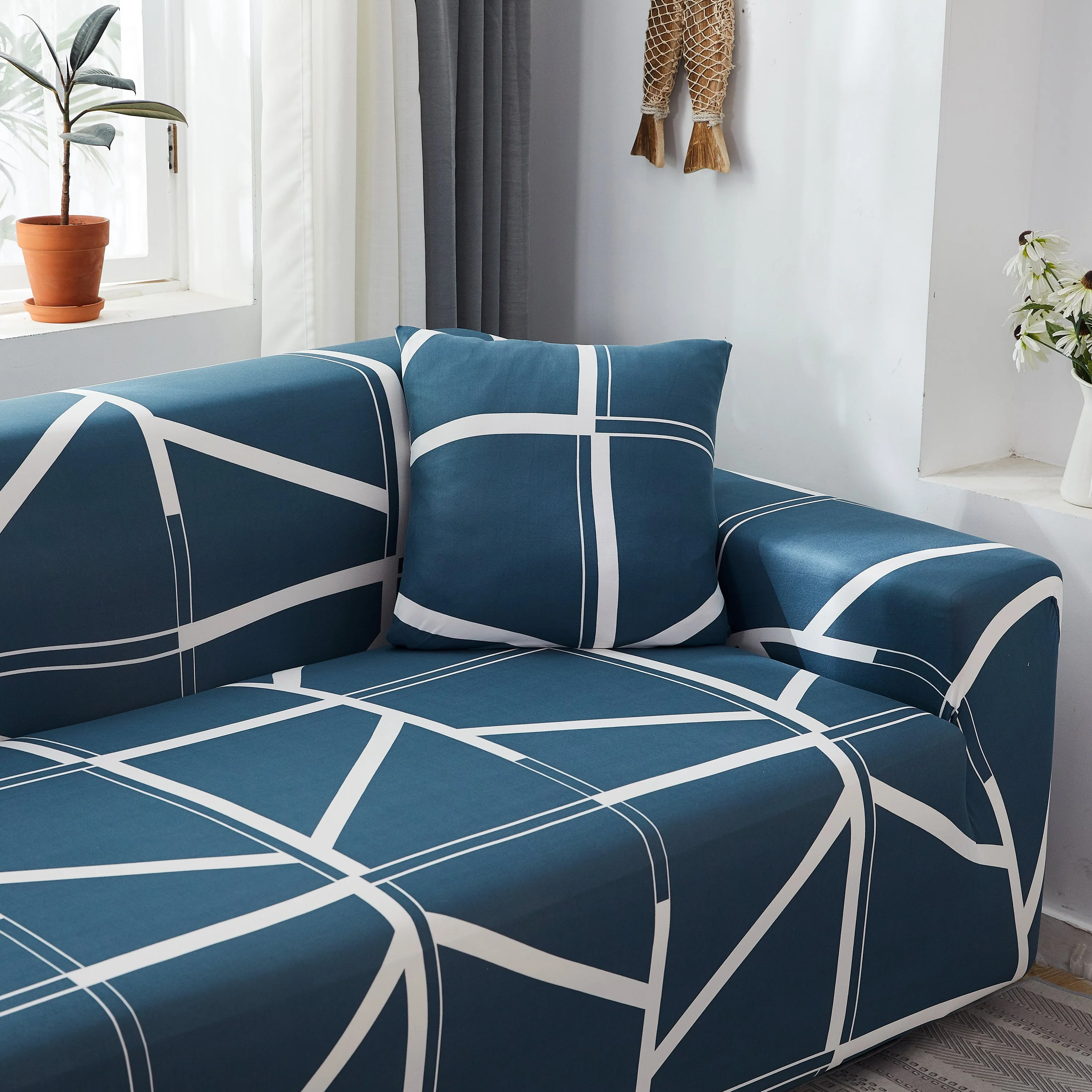 L Shape Stretch Slipcover with Elastic Bottom - Washable, Durable Furniture Protector for Sectional Sofa, Ideal for Pets, Kids & Families - Image 7