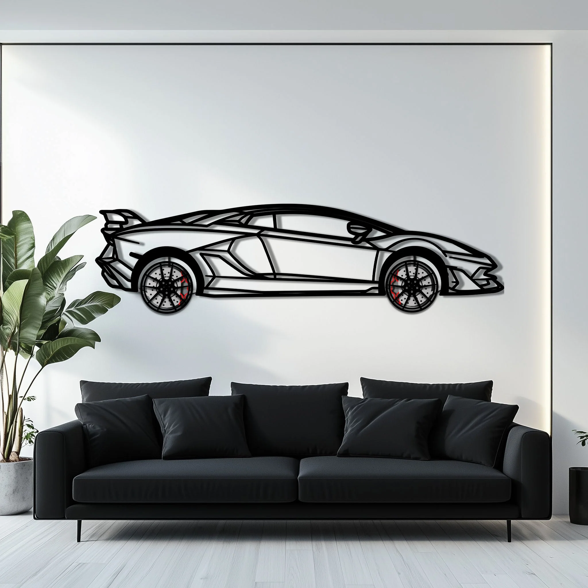 Lamborghini Aventador Metal Car Wall Art with Rotating Wheels - Italian V12 Hypercar Silhouette - Interactive Automotive Wall Decor - KAFMEKA145 - Image 7