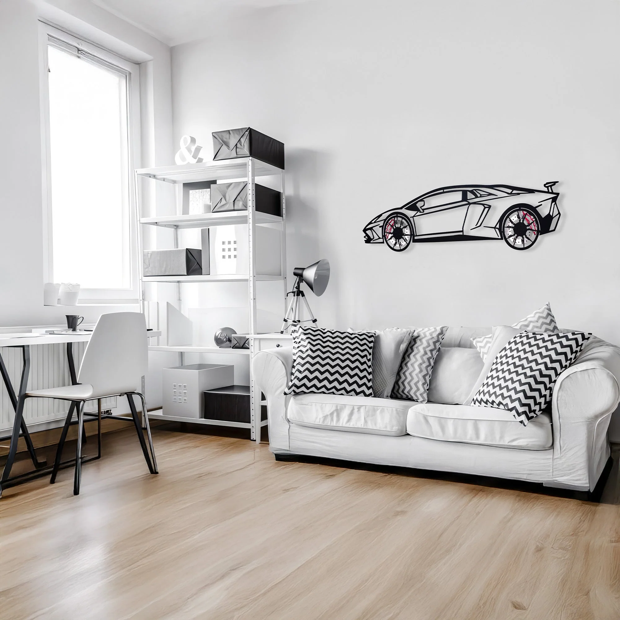 Lamborghini Wall Art – Exotic Supercar Steel Silhouette with Spinning Wheels-KAFMEKA030 - Image 10