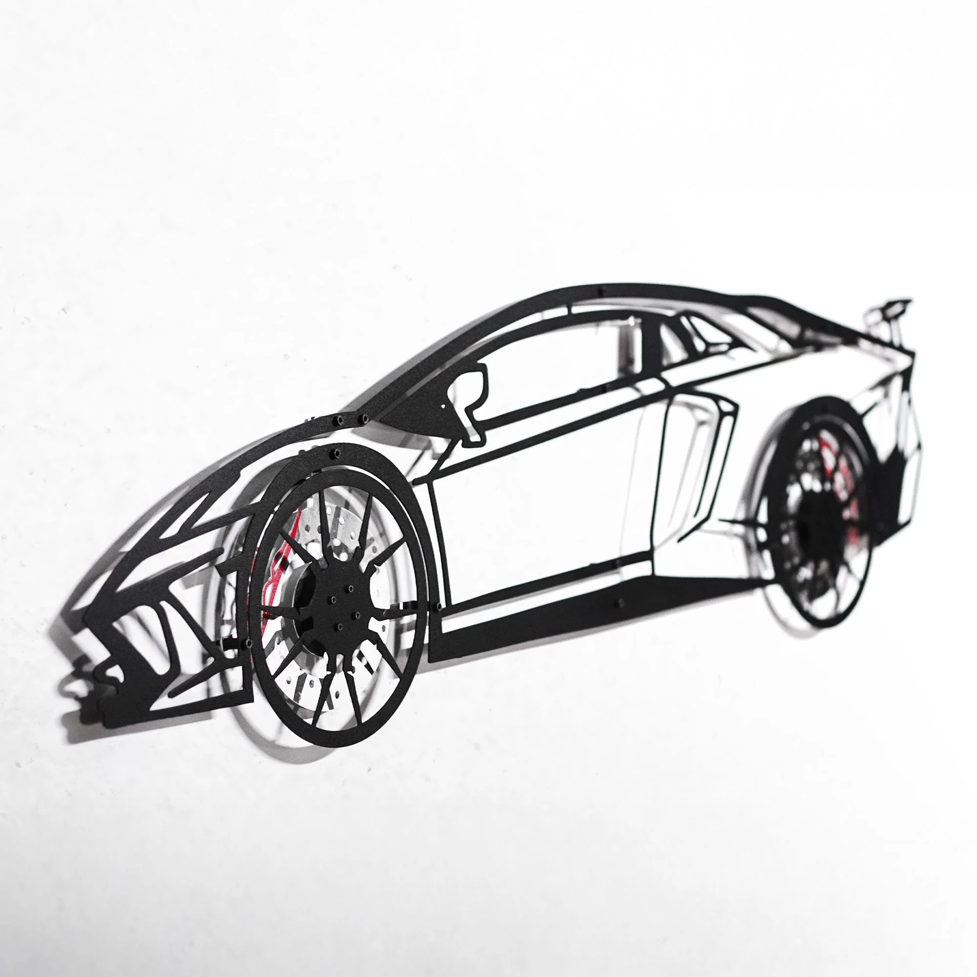 Lamborghini Wall Art – Exotic Supercar Steel Silhouette with Spinning Wheels-KAFMEKA030 - Image 4