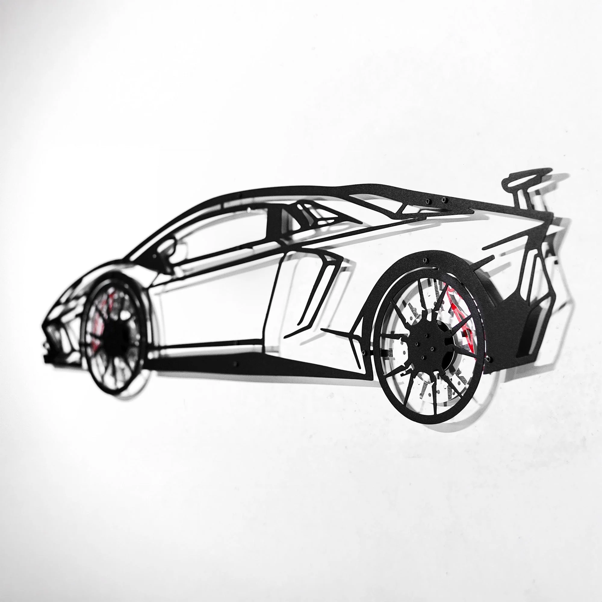 Lamborghini Wall Art – Exotic Supercar Steel Silhouette with Spinning Wheels-KAFMEKA030 - Image 5