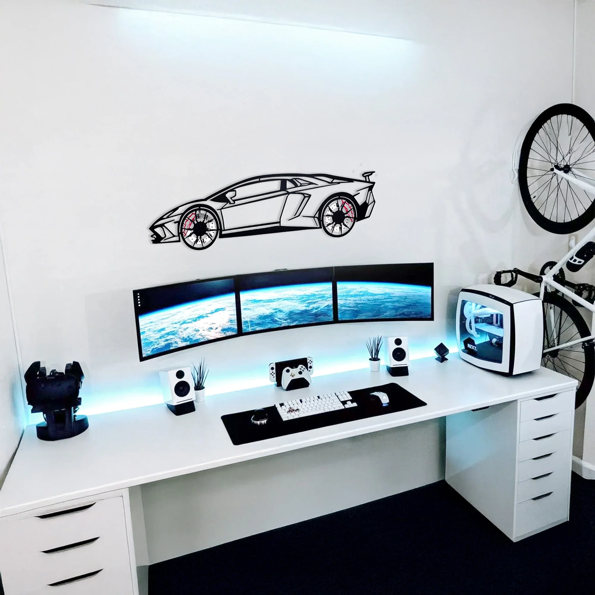 Lamborghini Wall Art – Exotic Supercar Steel Silhouette with Spinning Wheels-KAFMEKA030 - Image 7