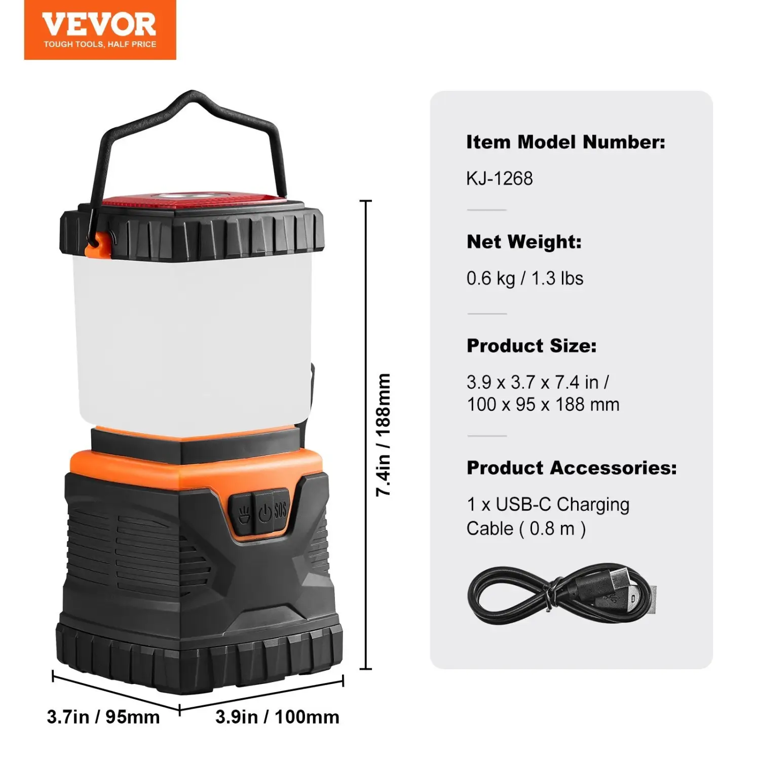 Lantern Light 1000 Lumen LED Rechargeable with Power Bank 4400mAh - Image 2