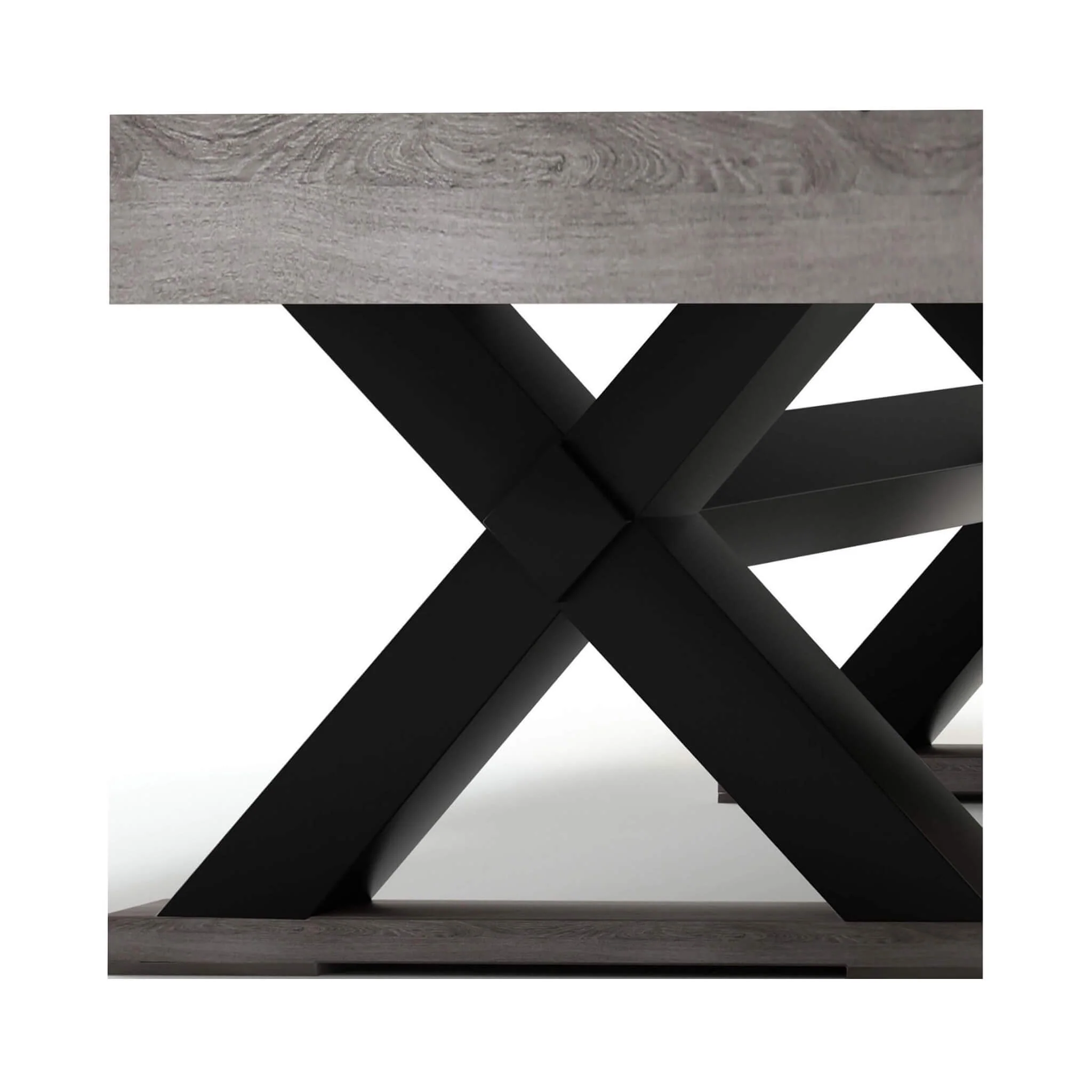 Large 84-Inch Rustic Gray Pool Table With Cues, Balls And X-Legs (SAK54361) - Image 13