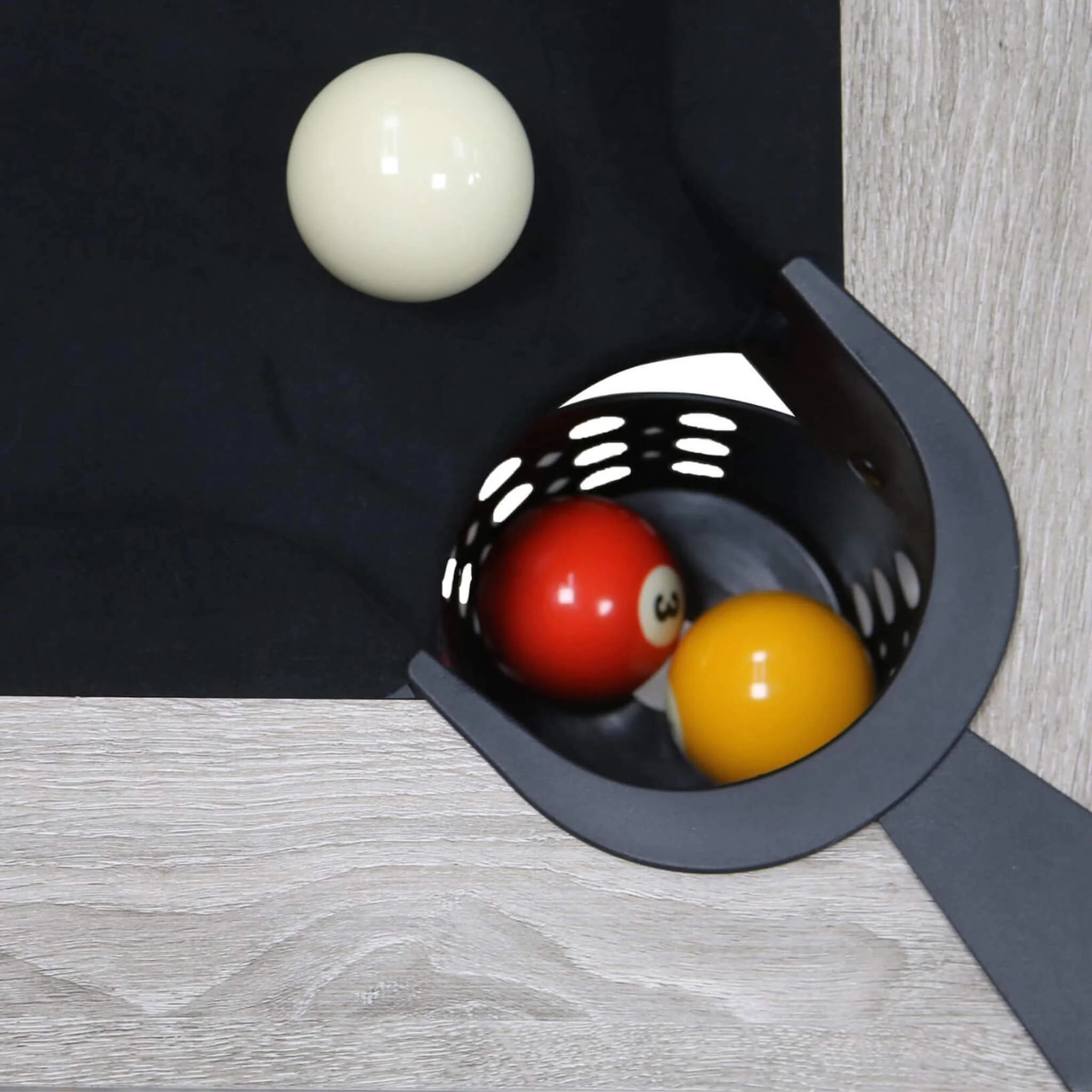 Large 84-Inch Rustic Gray Pool Table With Cues, Balls And X-Legs (SAK54361) - Image 6