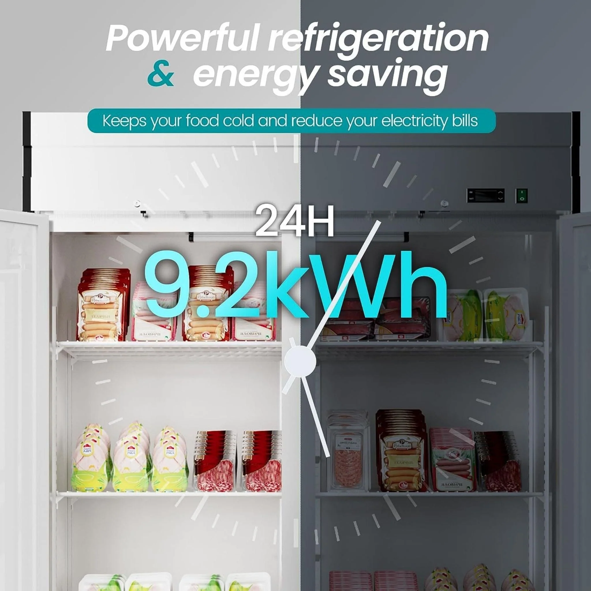 Large Commercial 49 Cu.Ft 2-Door Stainless Steel Reach-In Refrigerator With OmniSmart Temperature Control (SAK54160) - Image 5