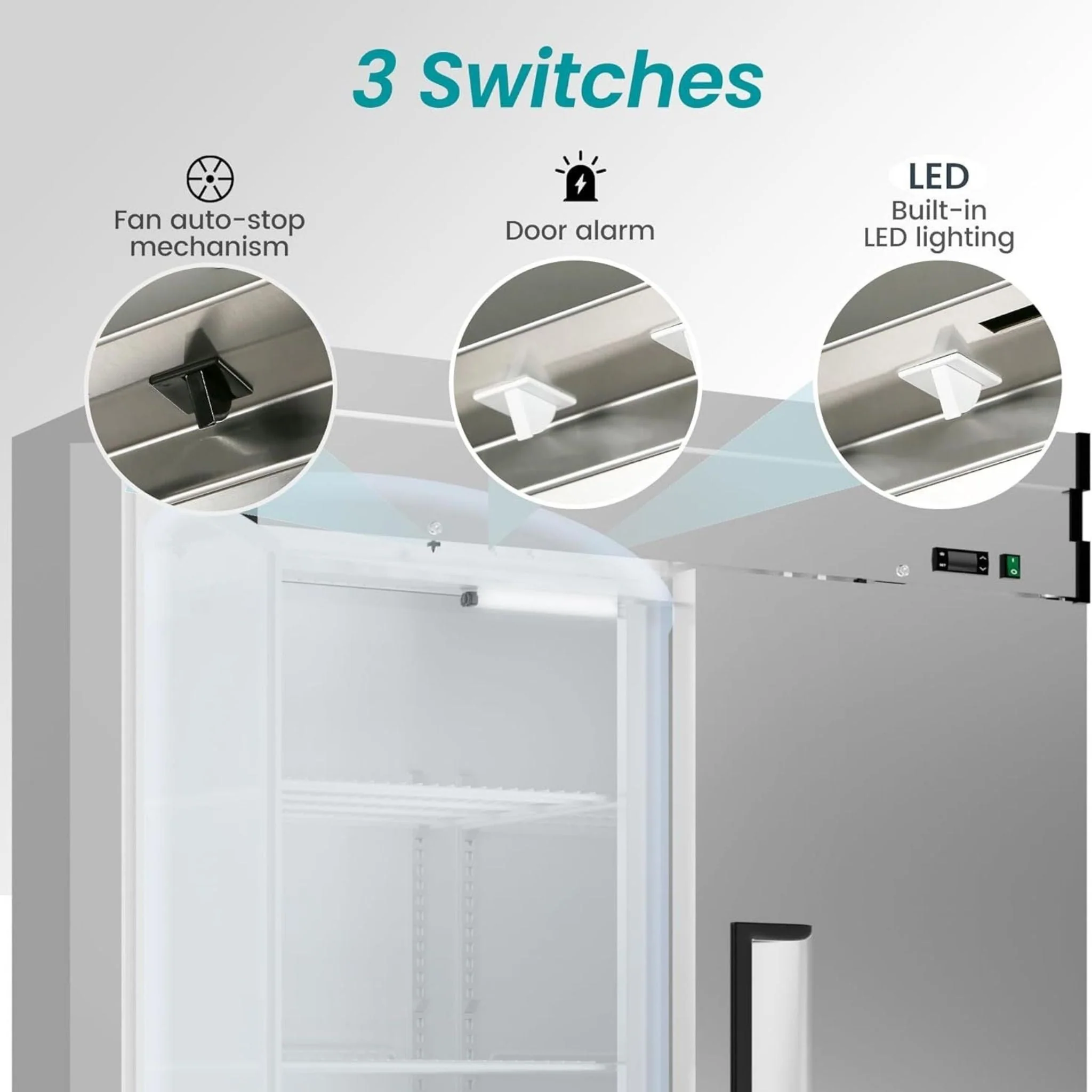 Large Commercial 49 Cu.Ft 2-Door Stainless Steel Reach-In Refrigerator With OmniSmart Temperature Control (SAK54160) - Image 7