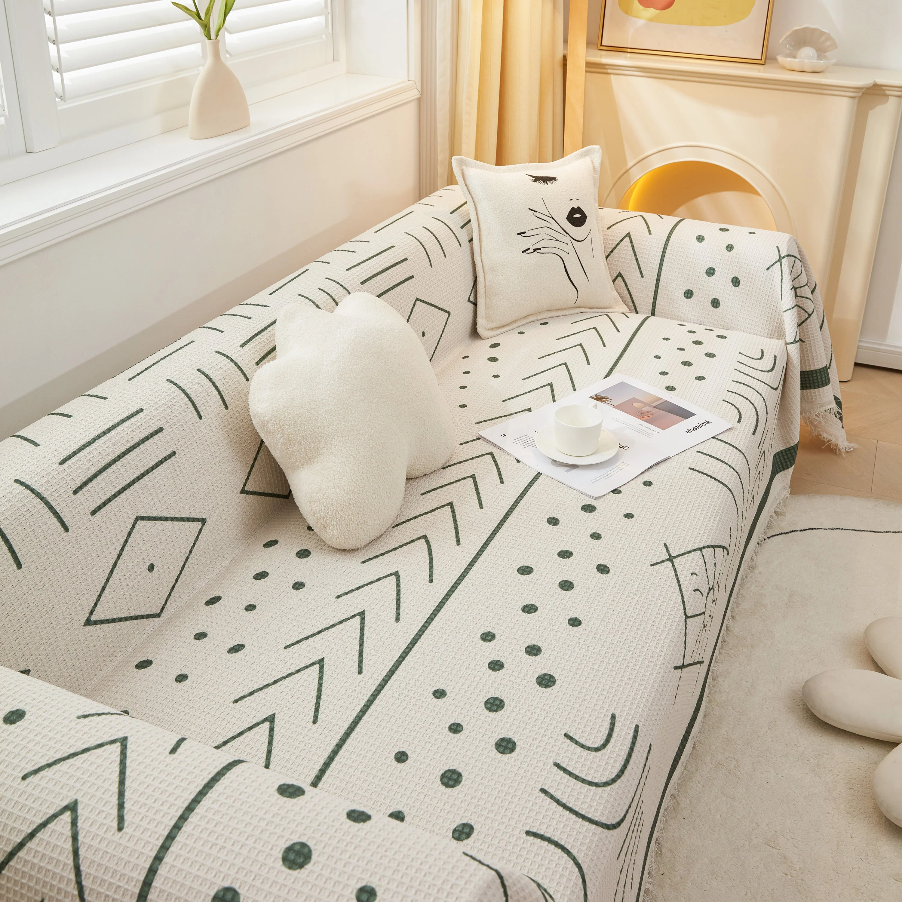 Large Couch Cover Throw, l Shape Sofa Cover for Sectional Couch Pet Friendly Furniture Protector - Image 44