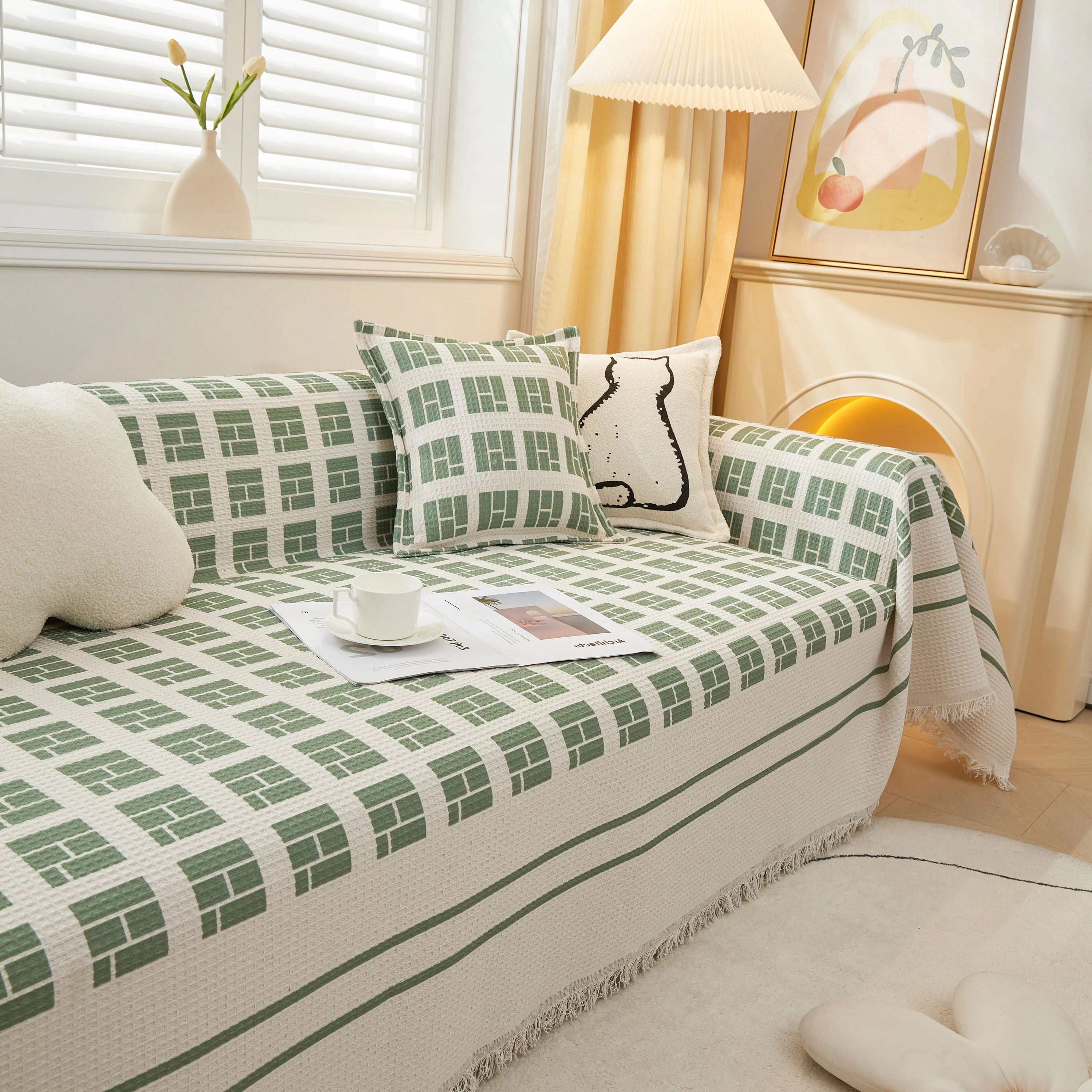 Large Couch Cover Throw, l Shape Sofa Cover for Sectional Couch Pet Friendly Furniture Protector - Image 97