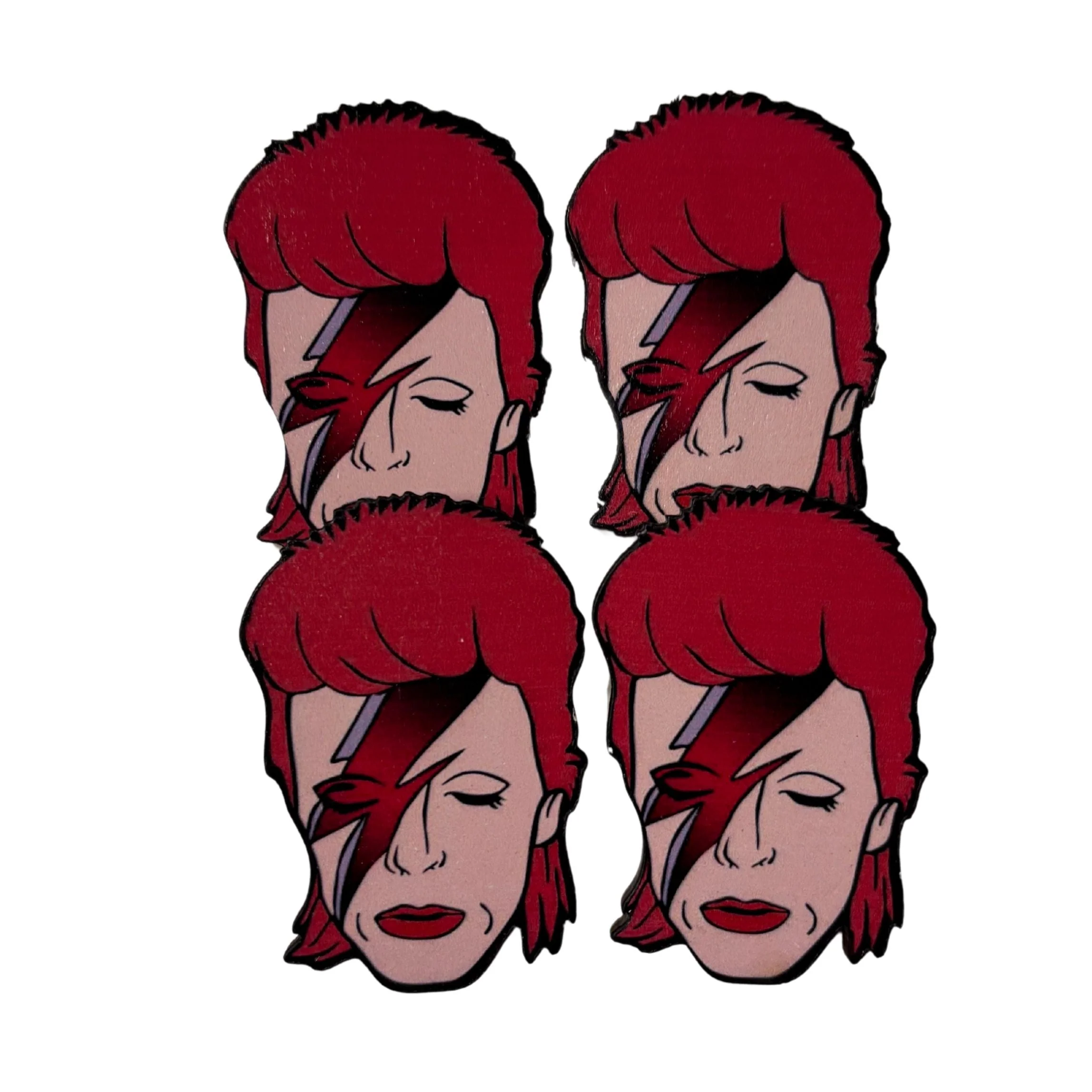 Large David Bowie Wooden Brooch Pin | Retro Rock Tribute - Image 4