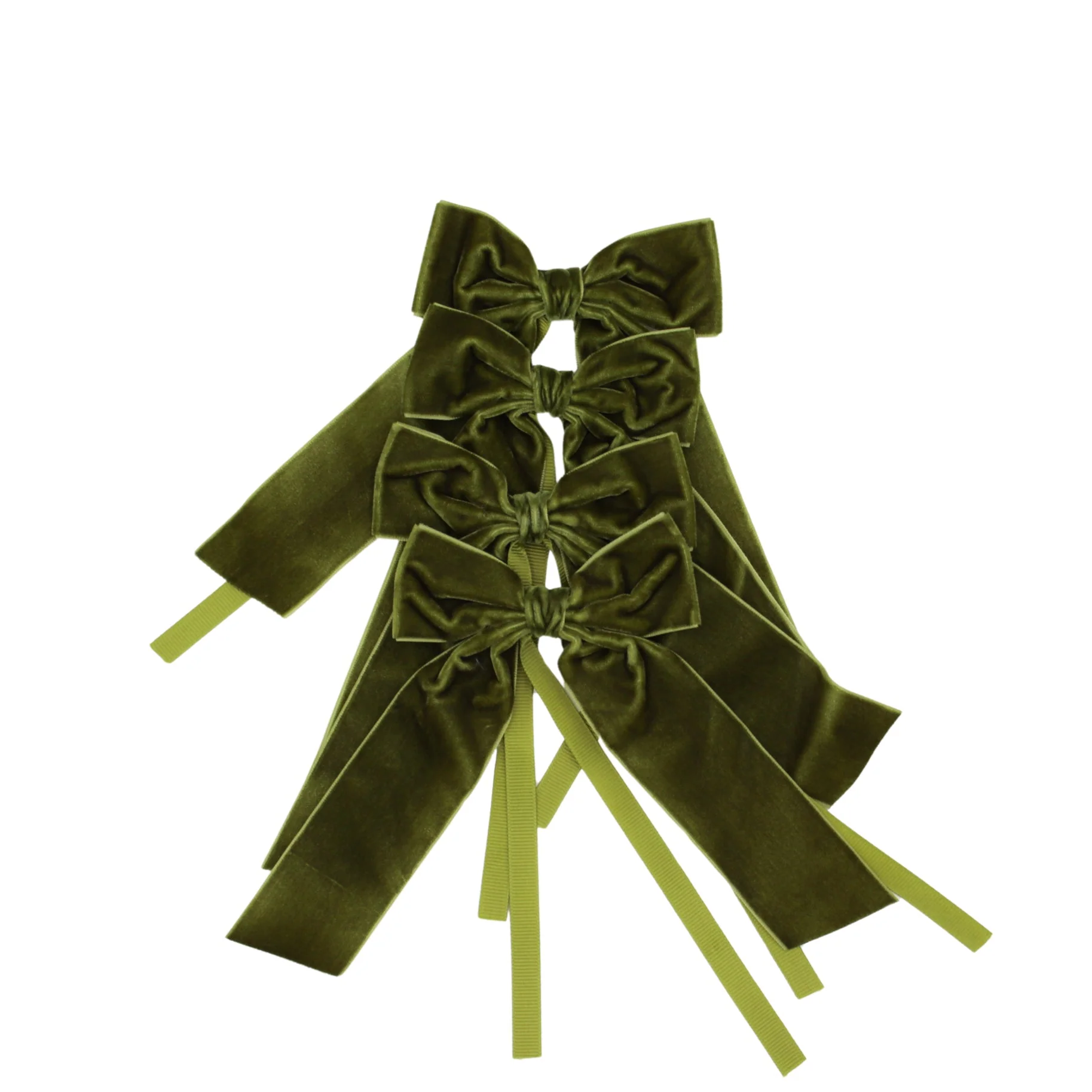 Large Forest Green Velvet Napkin Bow Tie - Set of 6 - Image 3