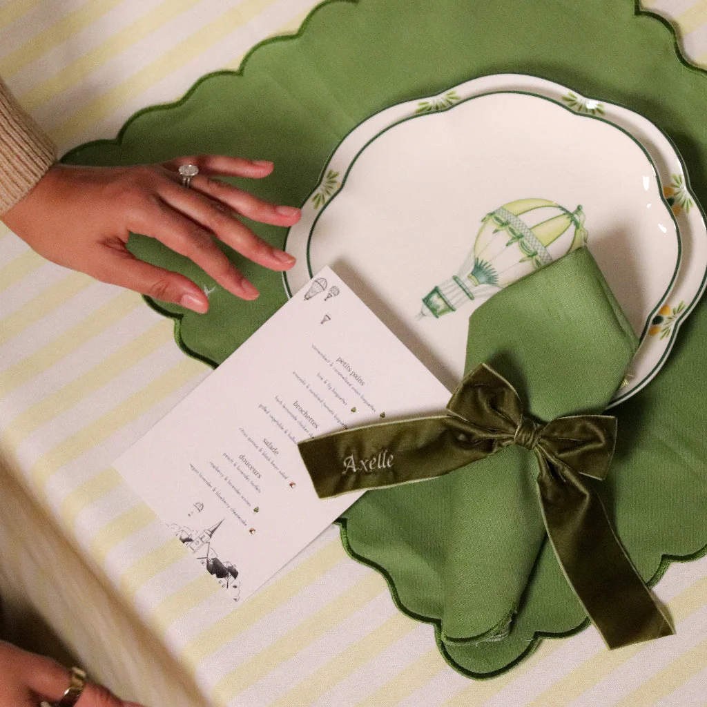 Large Forest Green Velvet Napkin Bow Tie - Set of 6 - Image 6