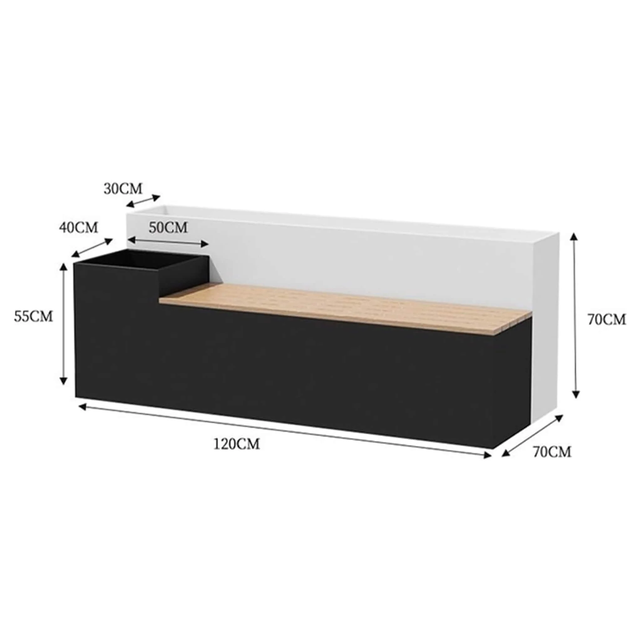 Large Outdoor All-Weather Commercial Flower Box Potting Bench [Made To Order] (SAK70249) - Image 6