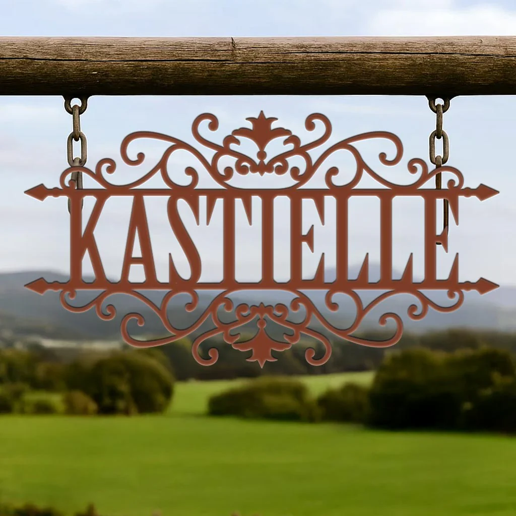 Last Name Scrolled Sign - Image 6