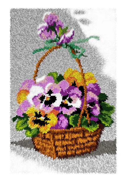 Latch-hook rug kit - Basket with Flowers 4253 - Image 2