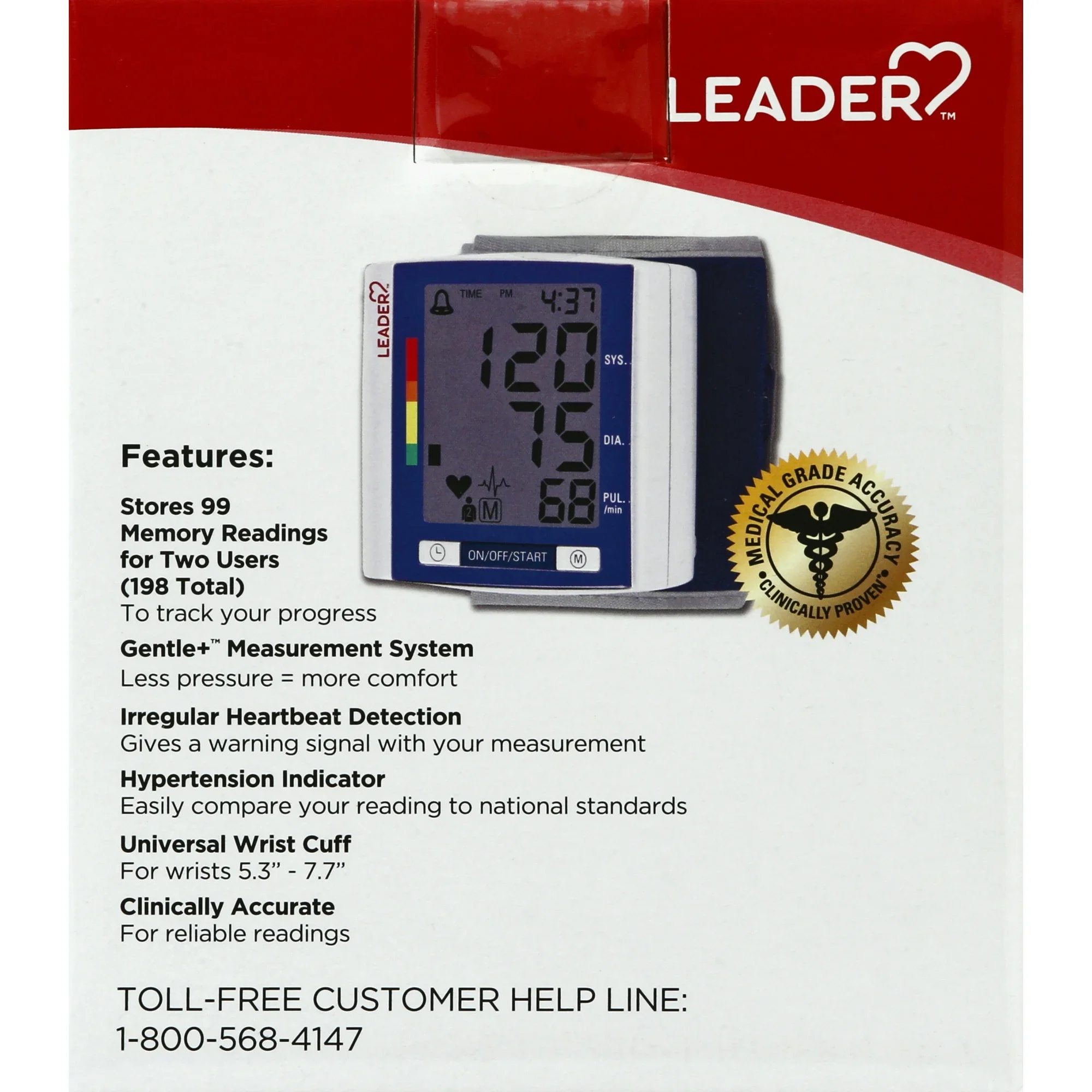 Leader Deluxe Automatic Wrist Blood Pressure Monitor - Image 3