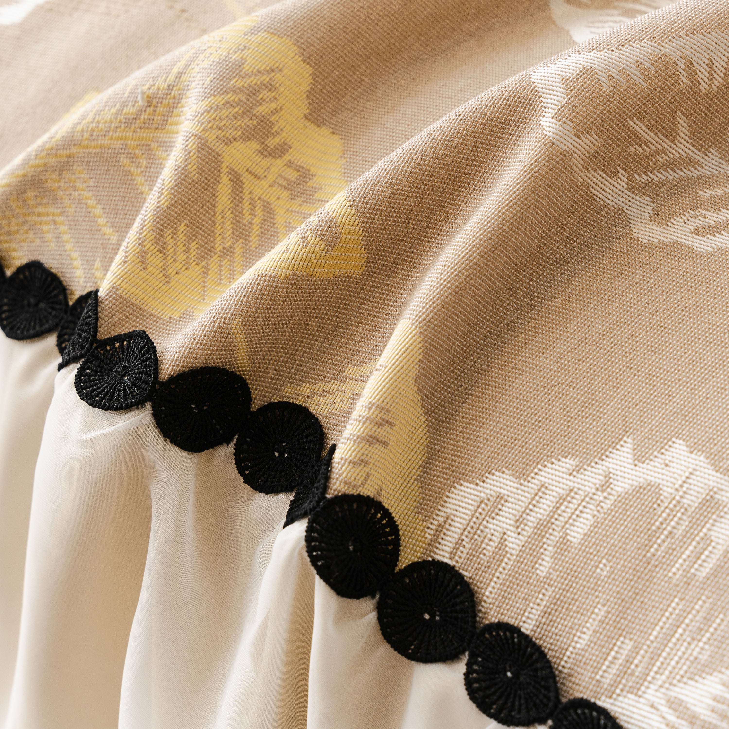 Leaf Jacquard Sofa Cover with Ruffle Skirt – Non-Slip Couch Protector with Sheer Hem - Image 16