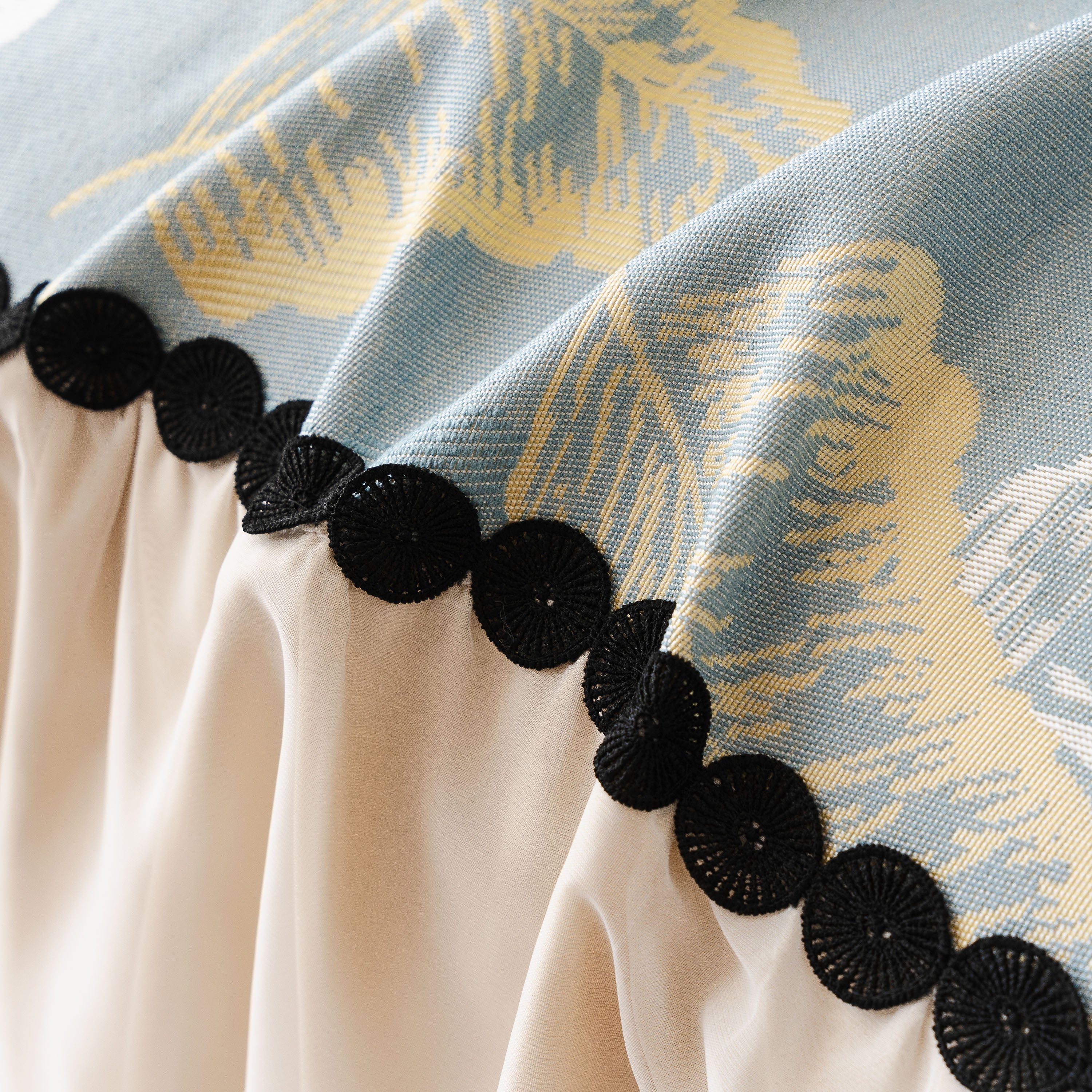 Leaf Jacquard Sofa Cover with Ruffle Skirt – Non-Slip Couch Protector with Sheer Hem - Image 35