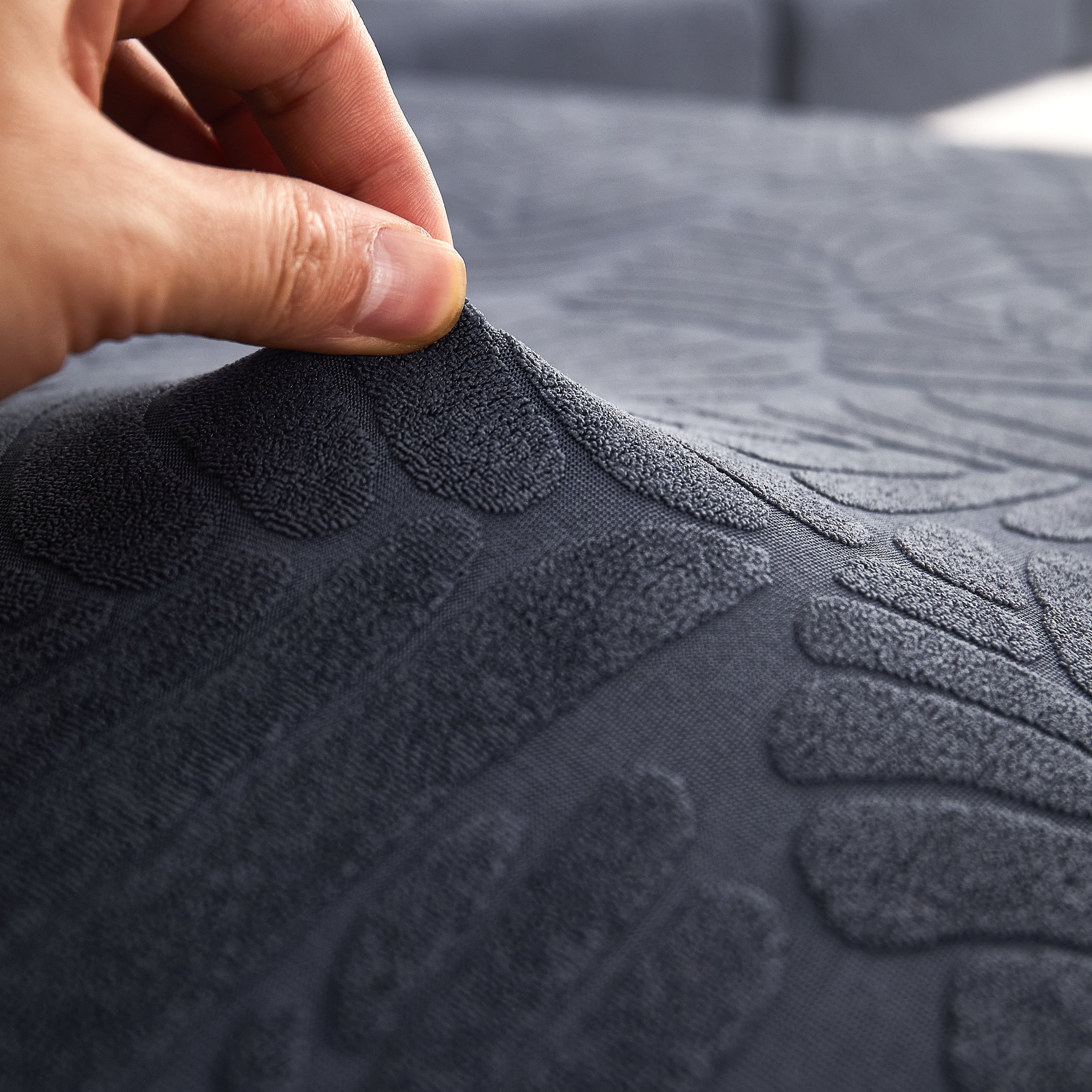 Leaf Pattern Jacquard Fabric Stretchable Cushion Cover, Non-Slip Furniture Protector for Kids, L Shaped Couch Covers - Image 46