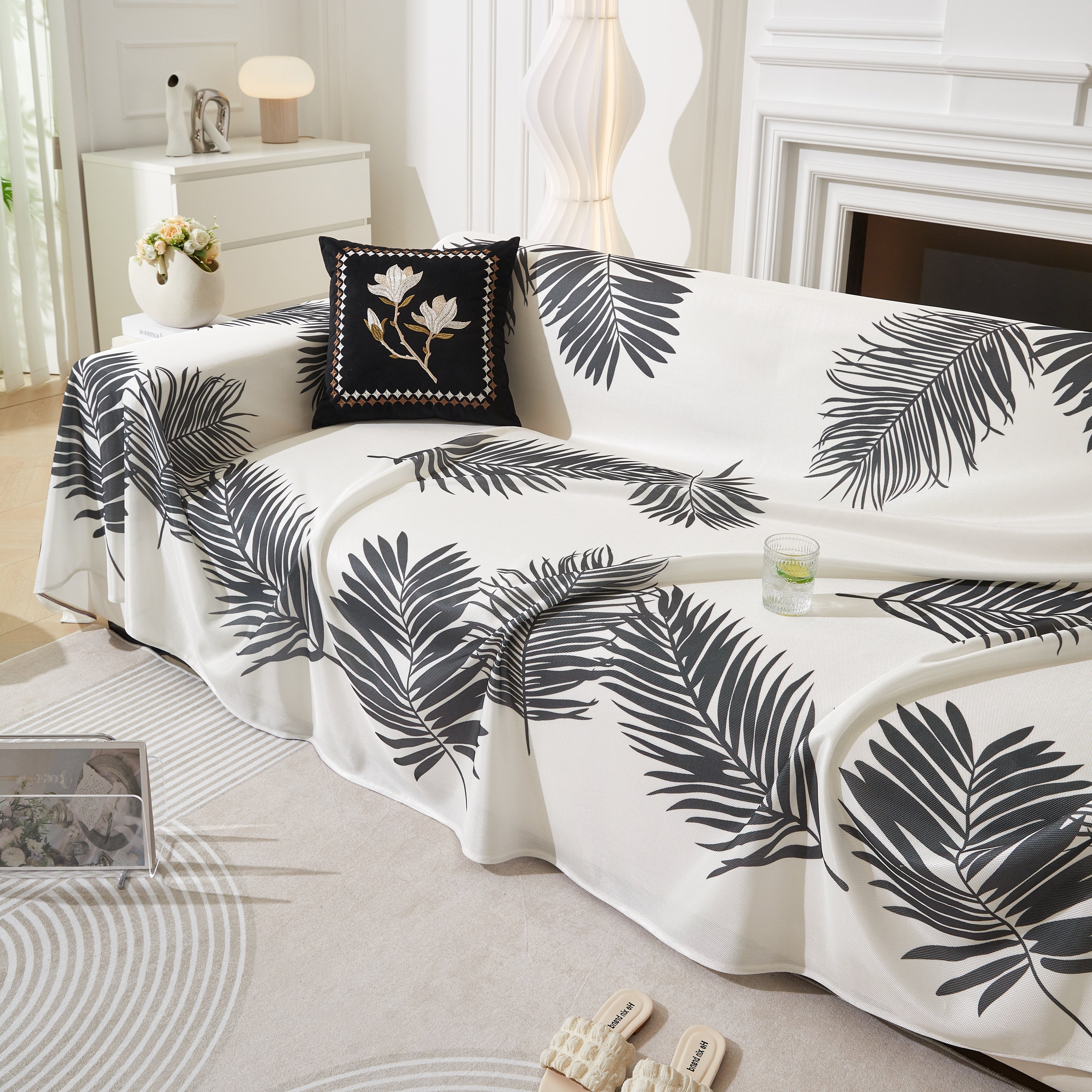 Leaf Printed Slipcover Sofa Covers, Universal Couch Throw Cover, Pets Furniture Protector for Home Decor - Image 10
