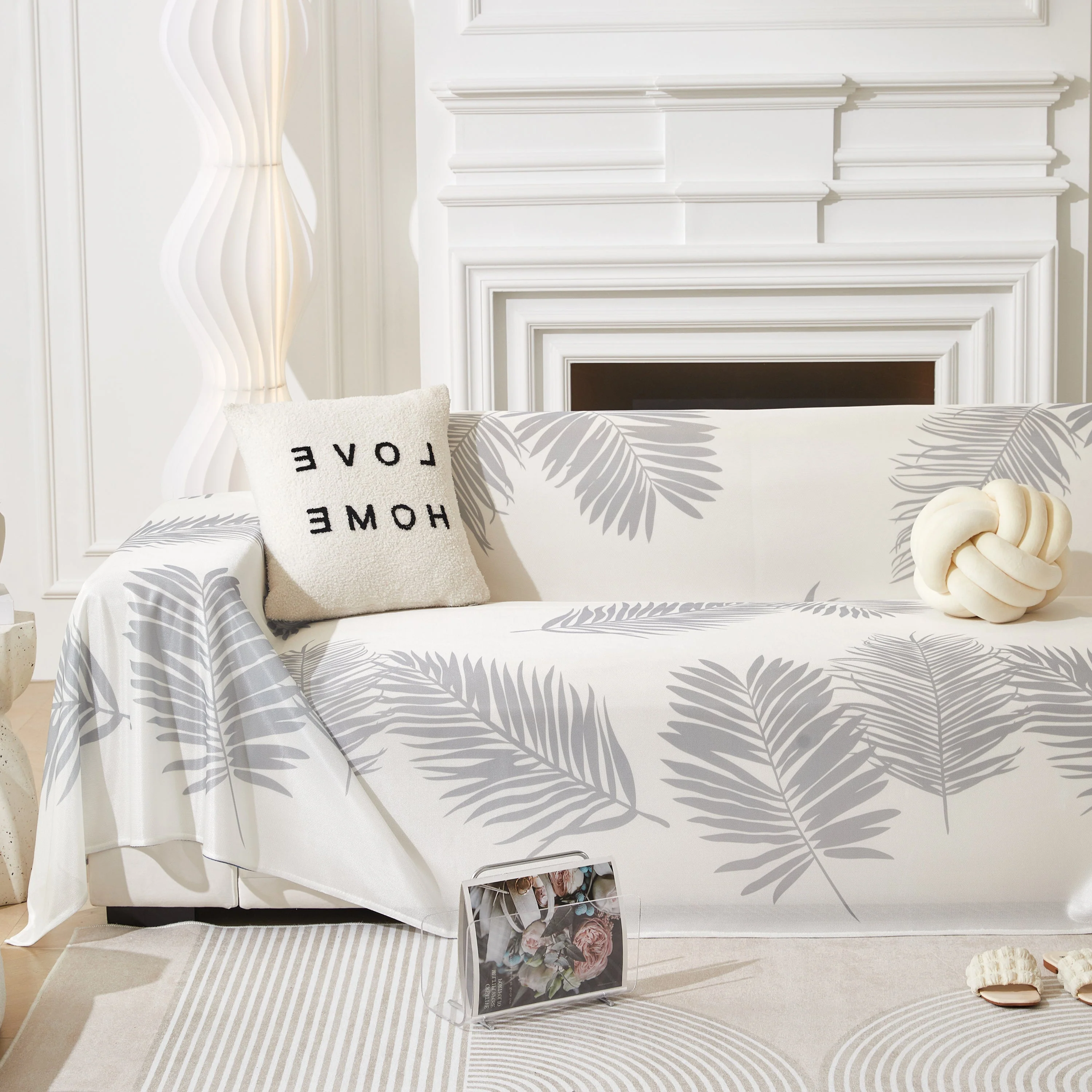 Leaf Printed Slipcover Sofa Covers, Universal Couch Throw Cover, Pets Furniture Protector for Home Decor - Image 101