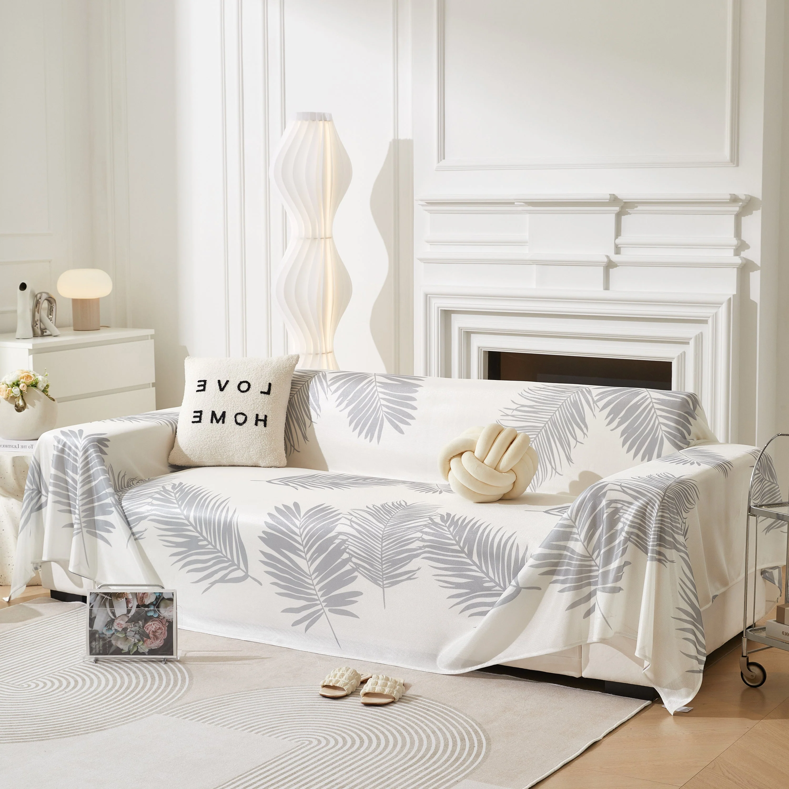 Leaf Printed Slipcover Sofa Covers, Universal Couch Throw Cover, Pets Furniture Protector for Home Decor - Image 102