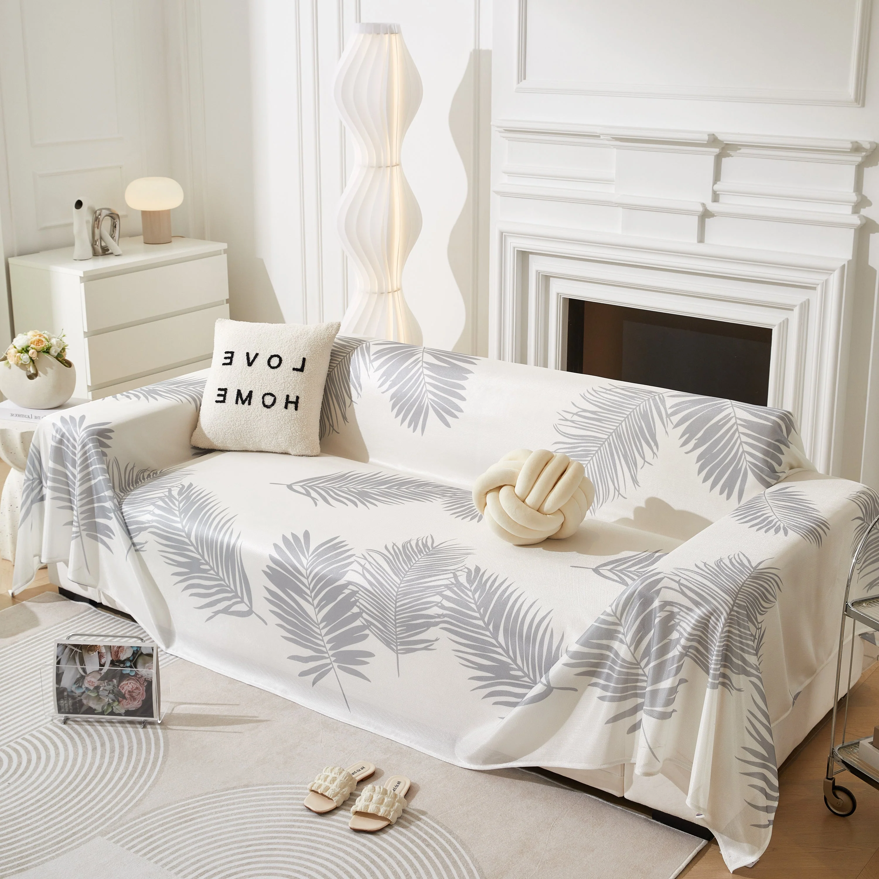 Leaf Printed Slipcover Sofa Covers, Universal Couch Throw Cover, Pets Furniture Protector for Home Decor - Image 104