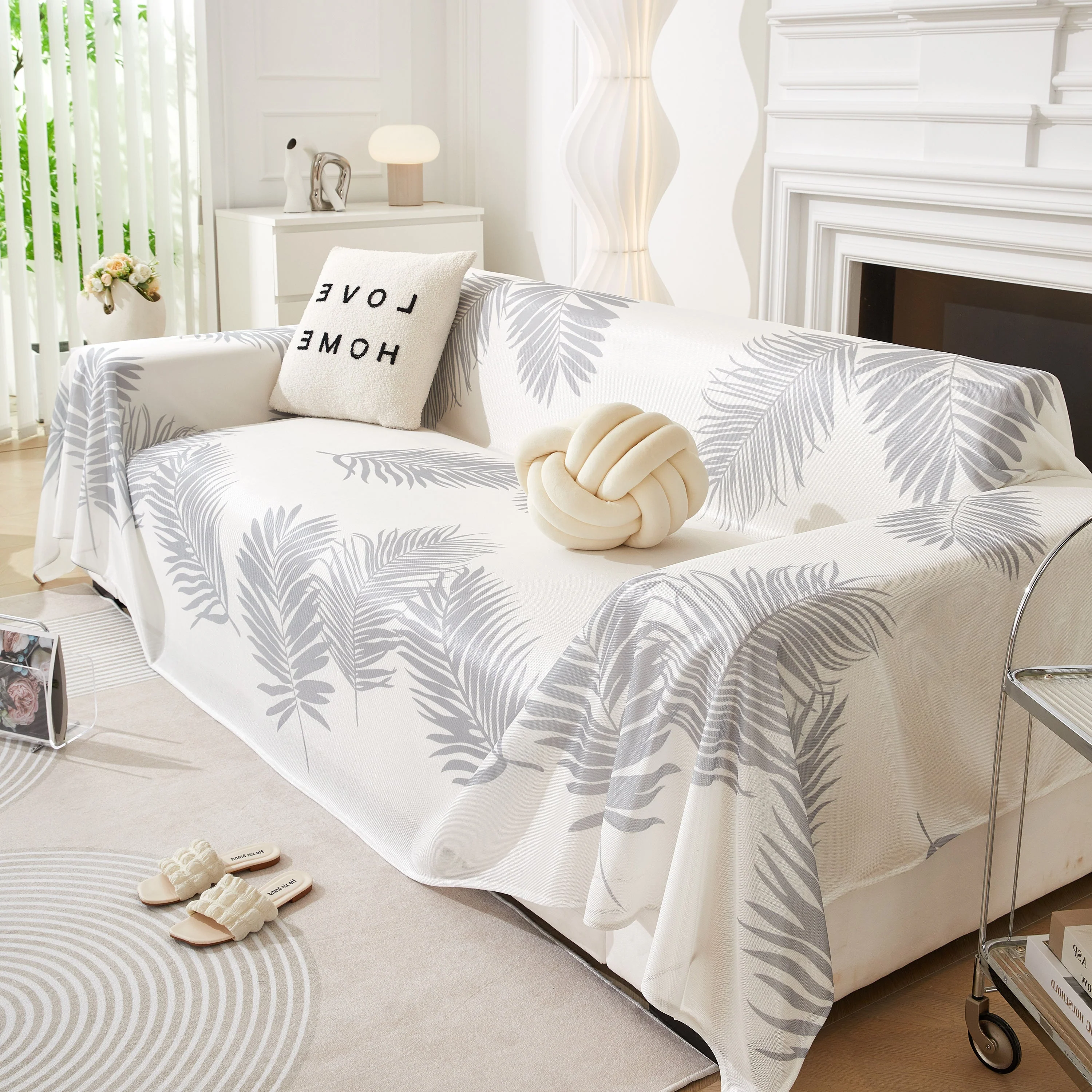 Leaf Printed Slipcover Sofa Covers, Universal Couch Throw Cover, Pets Furniture Protector for Home Decor - Image 105