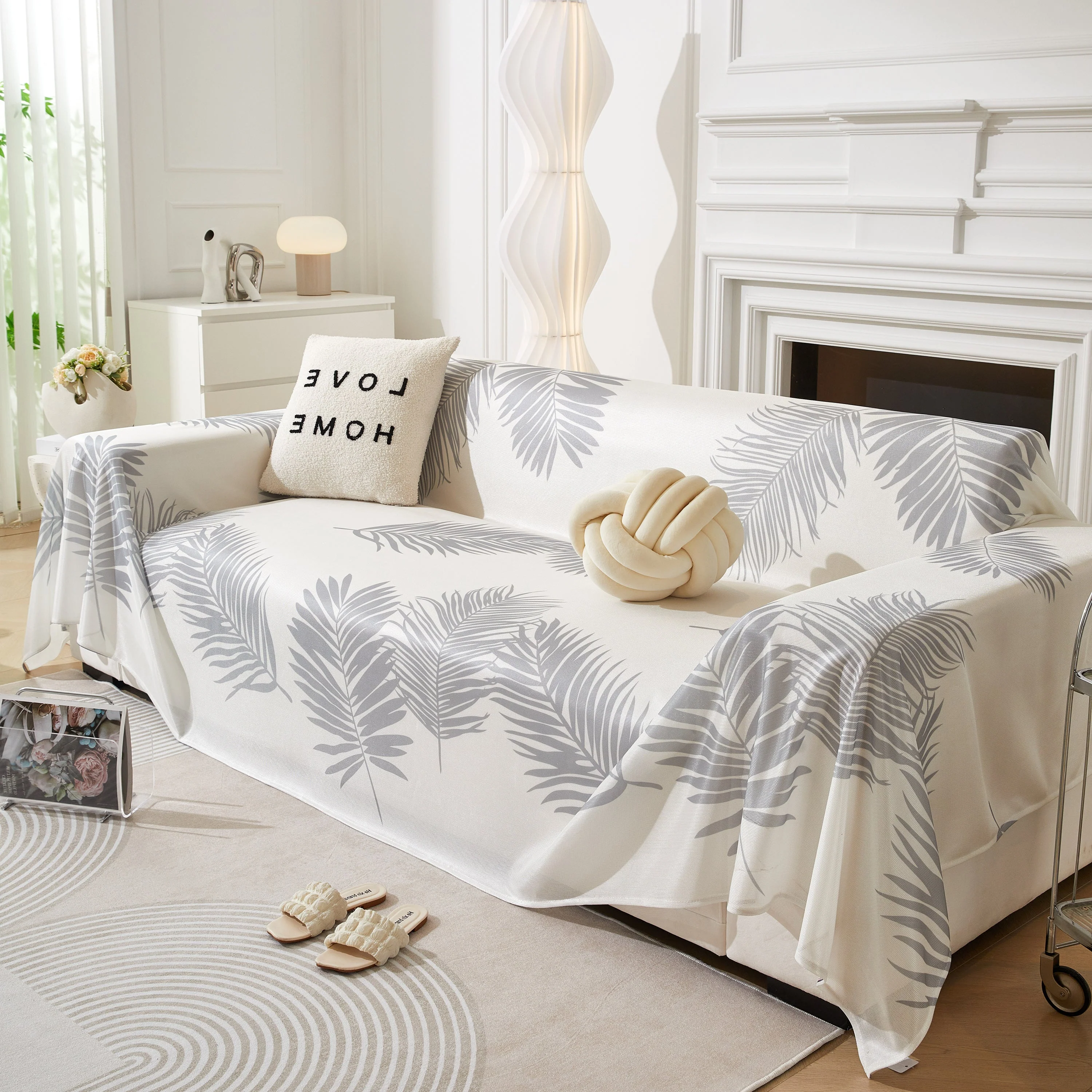 Leaf Printed Slipcover Sofa Covers, Universal Couch Throw Cover, Pets Furniture Protector for Home Decor - Image 106