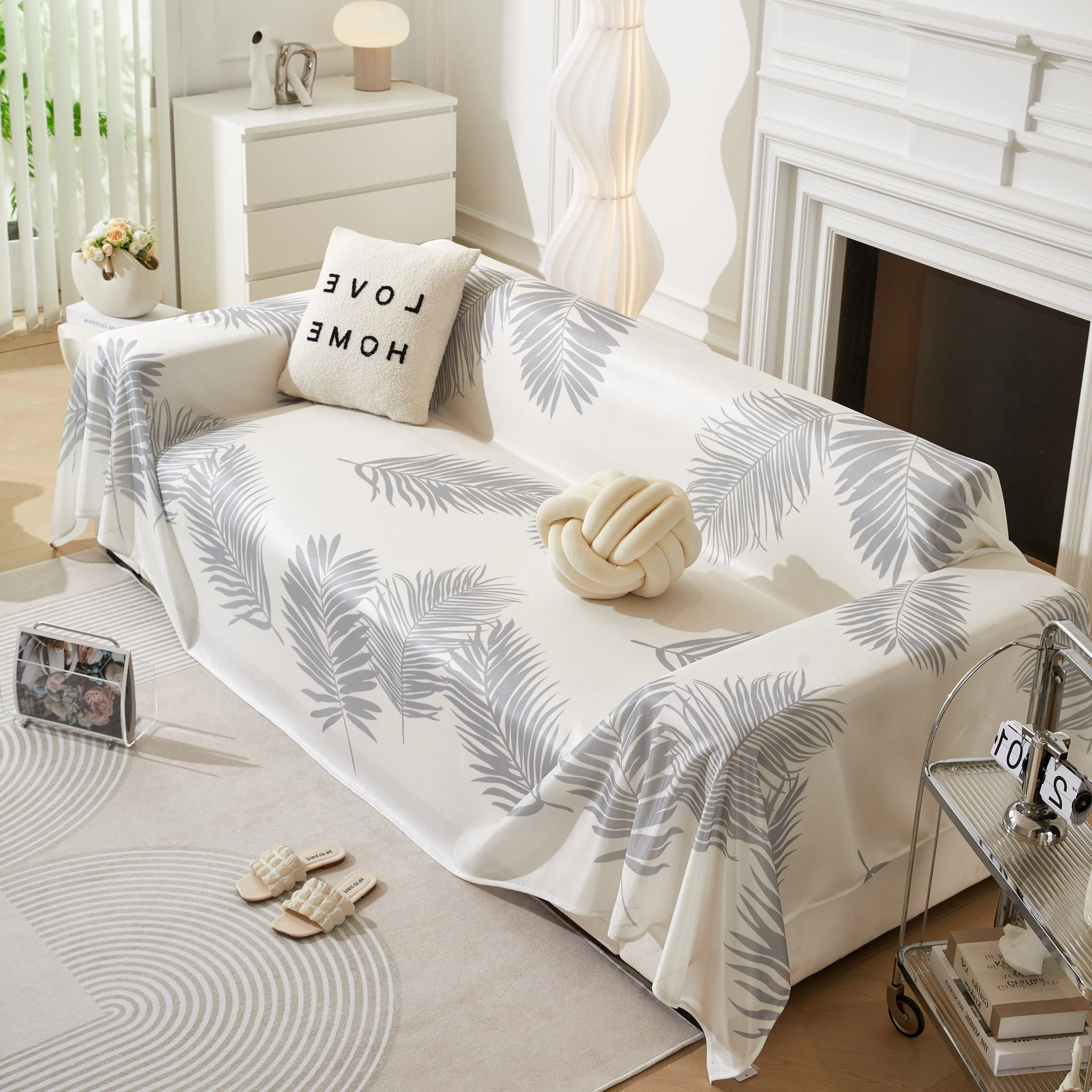 Leaf Printed Slipcover Sofa Covers, Universal Couch Throw Cover, Pets Furniture Protector for Home Decor - Image 108