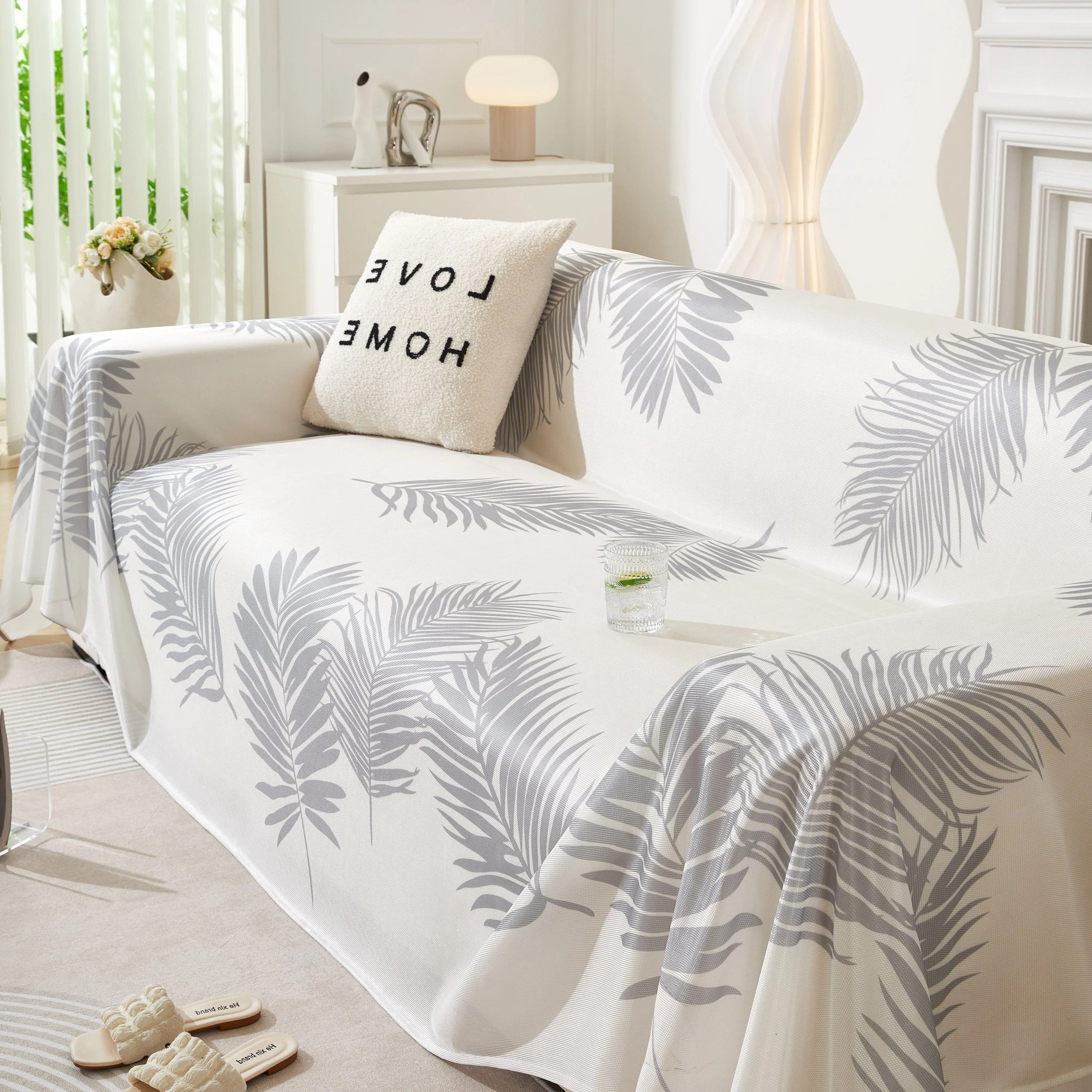 Leaf Printed Slipcover Sofa Covers, Universal Couch Throw Cover, Pets Furniture Protector for Home Decor - Image 109