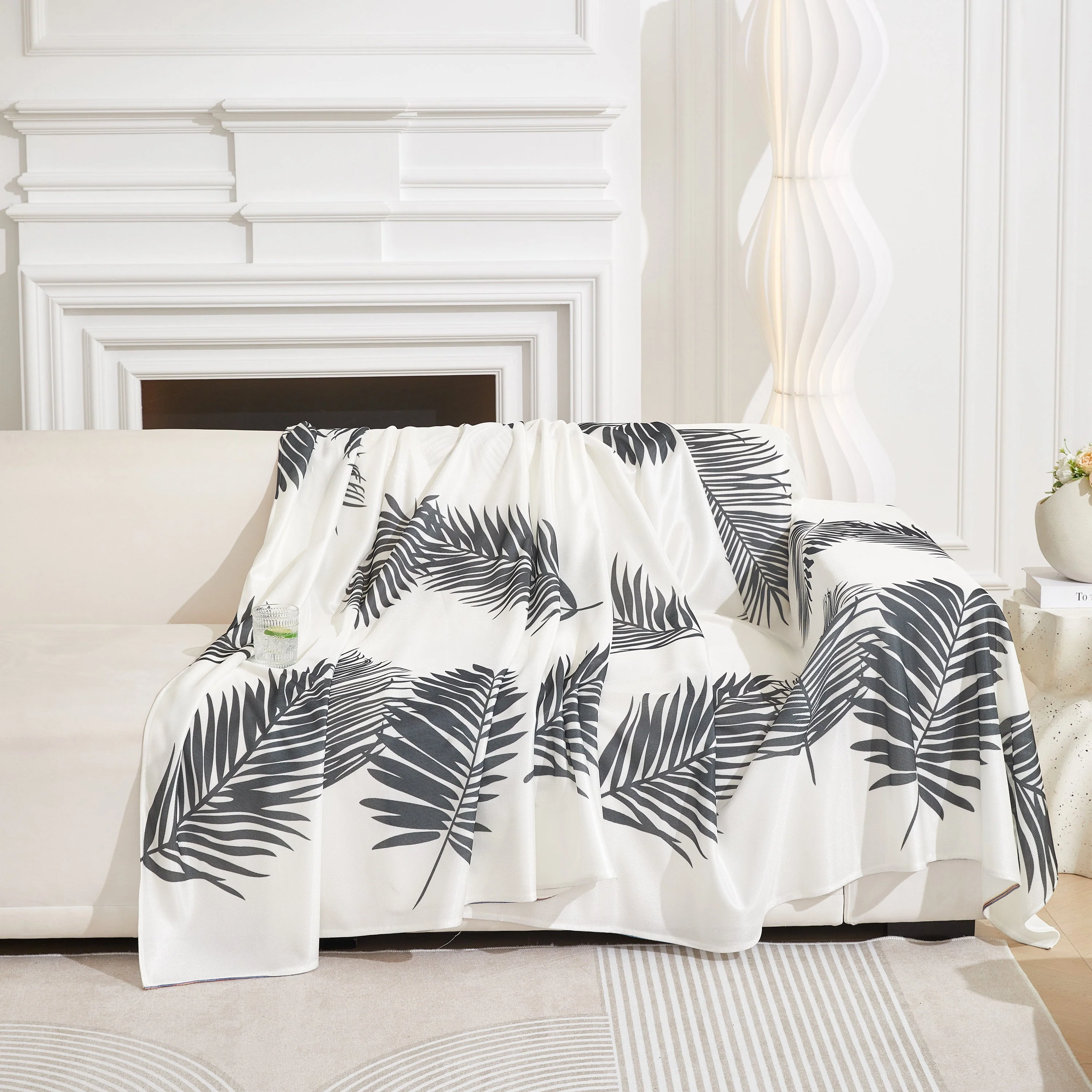 Leaf Printed Slipcover Sofa Covers, Universal Couch Throw Cover, Pets Furniture Protector for Home Decor - Image 11