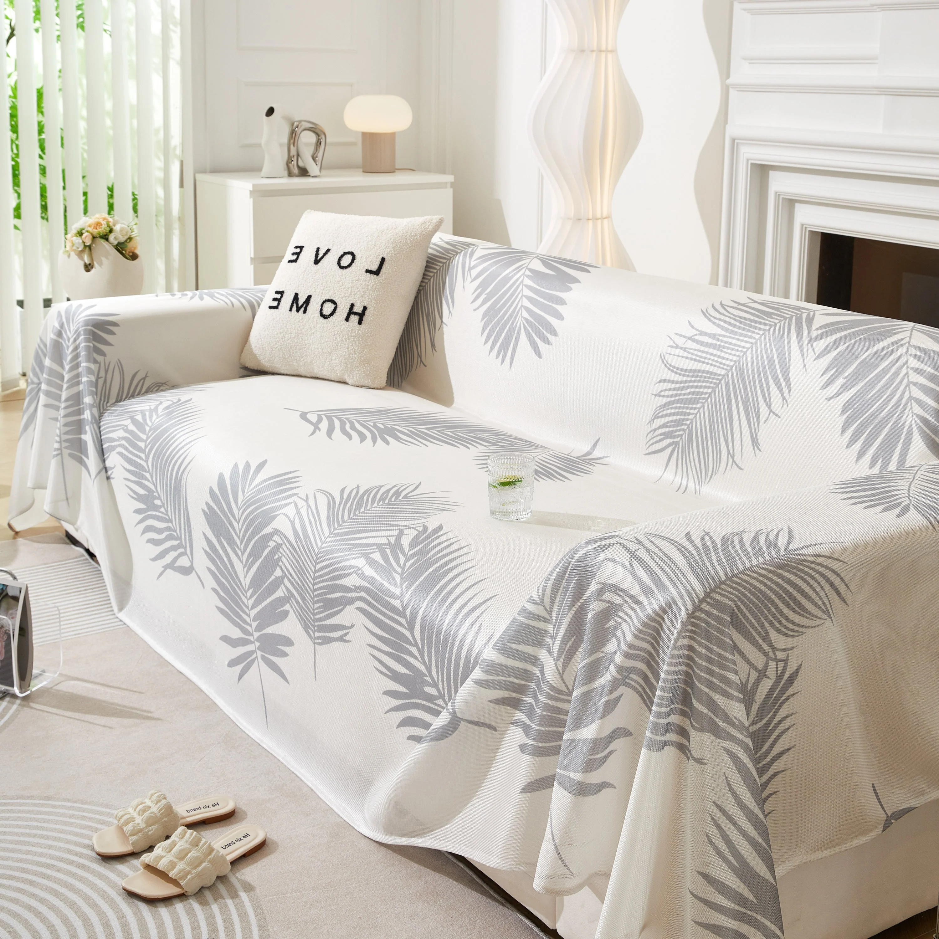 Leaf Printed Slipcover Sofa Covers, Universal Couch Throw Cover, Pets Furniture Protector for Home Decor - Image 110