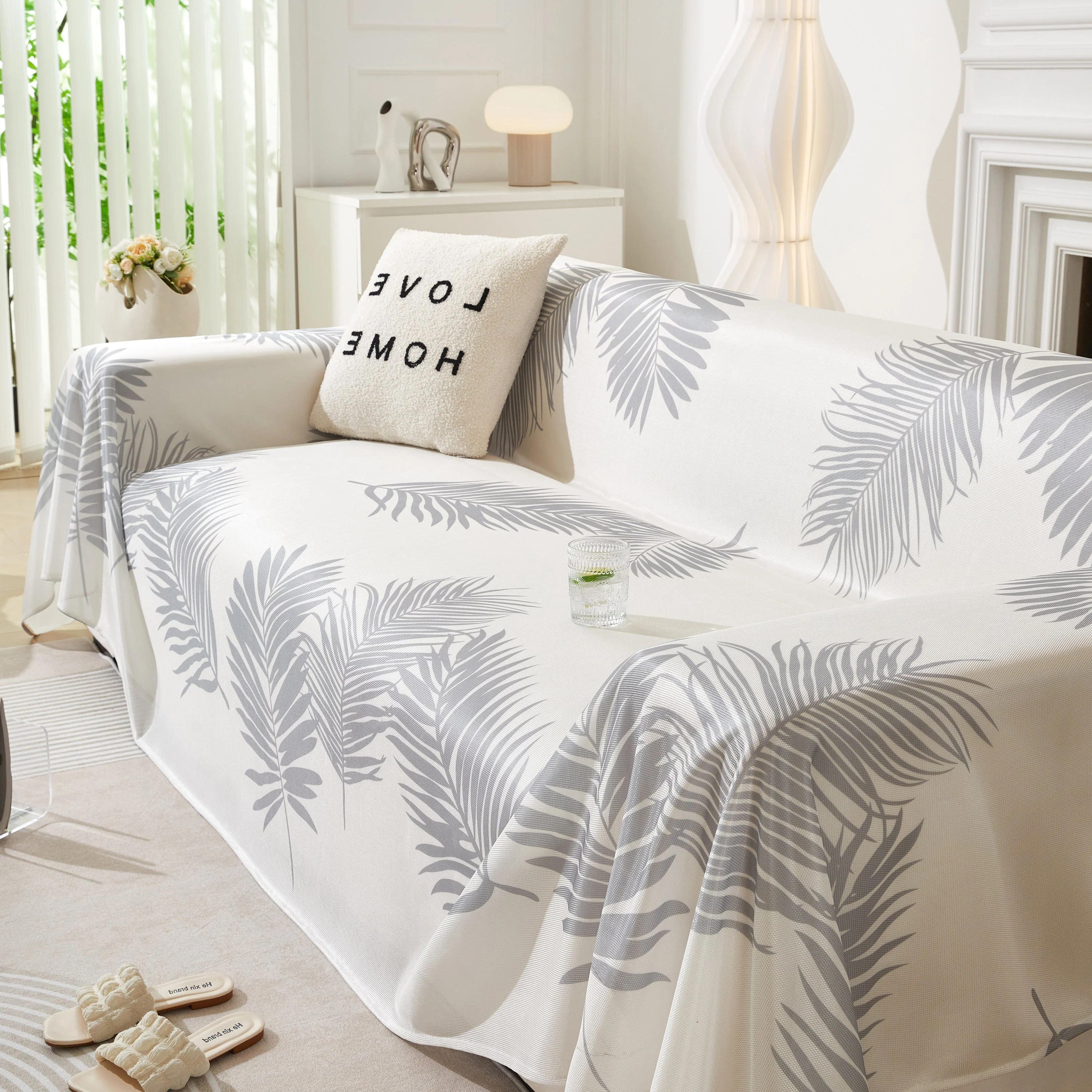 Leaf Printed Slipcover Sofa Covers, Universal Couch Throw Cover, Pets Furniture Protector for Home Decor - Image 111