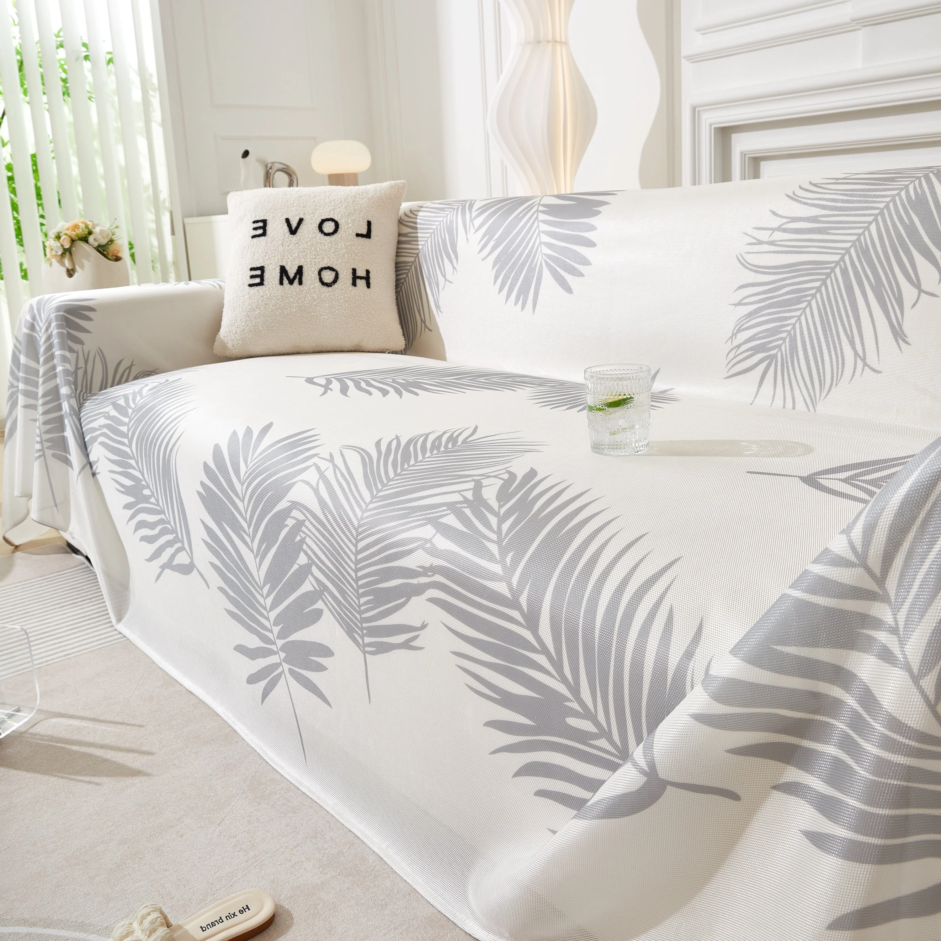 Leaf Printed Slipcover Sofa Covers, Universal Couch Throw Cover, Pets Furniture Protector for Home Decor - Image 112