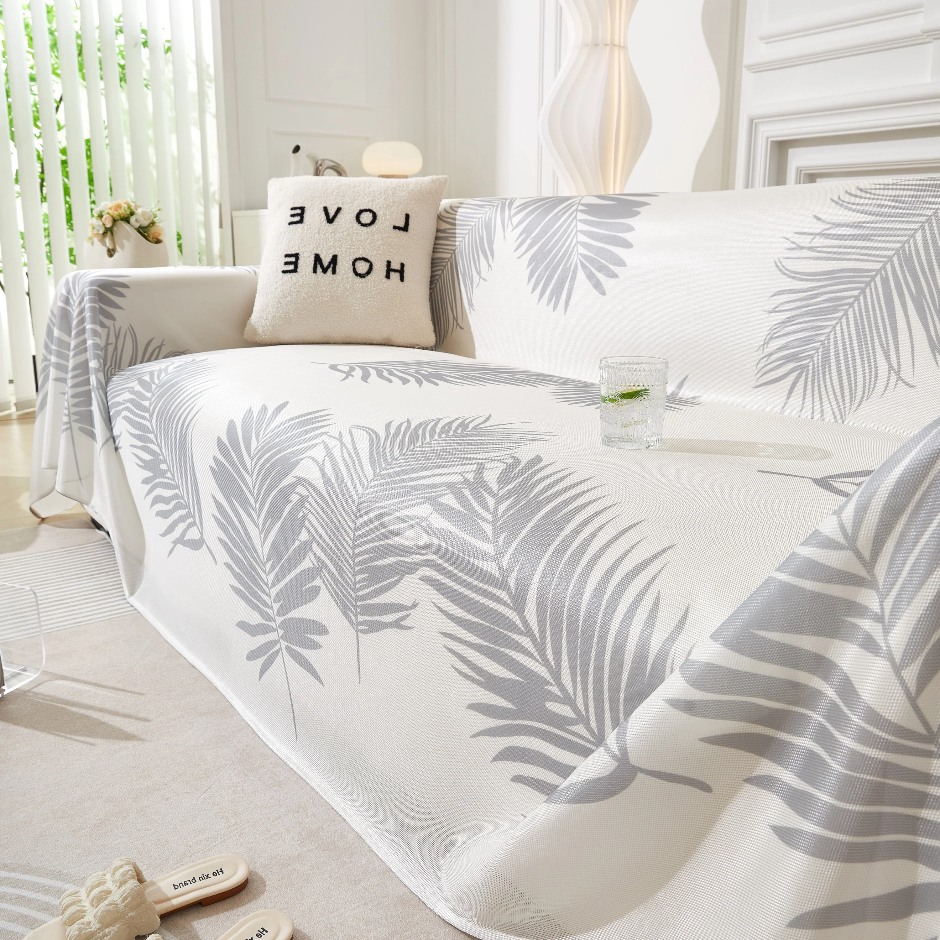Leaf Printed Slipcover Sofa Covers, Universal Couch Throw Cover, Pets Furniture Protector for Home Decor - Image 113