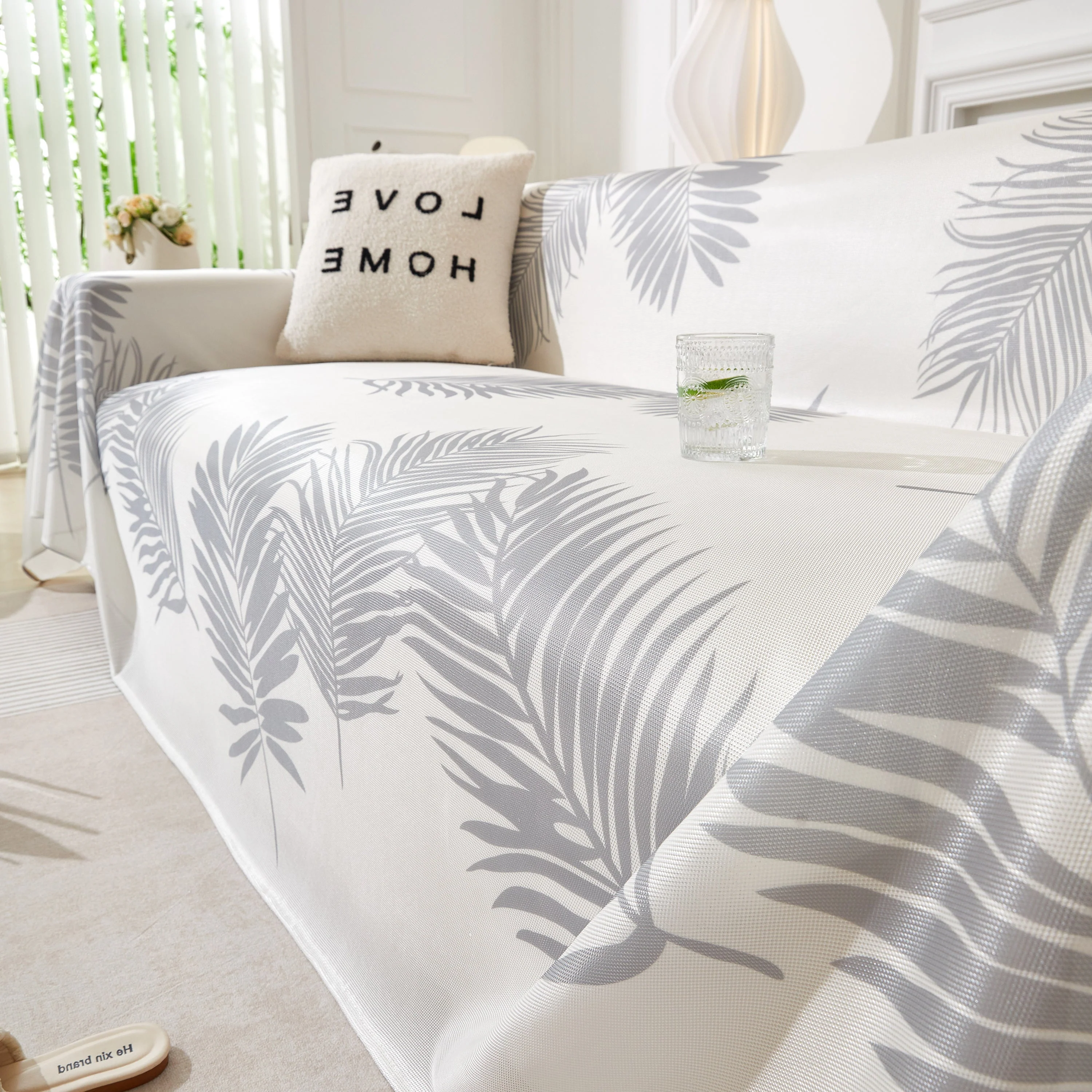 Leaf Printed Slipcover Sofa Covers, Universal Couch Throw Cover, Pets Furniture Protector for Home Decor - Image 114
