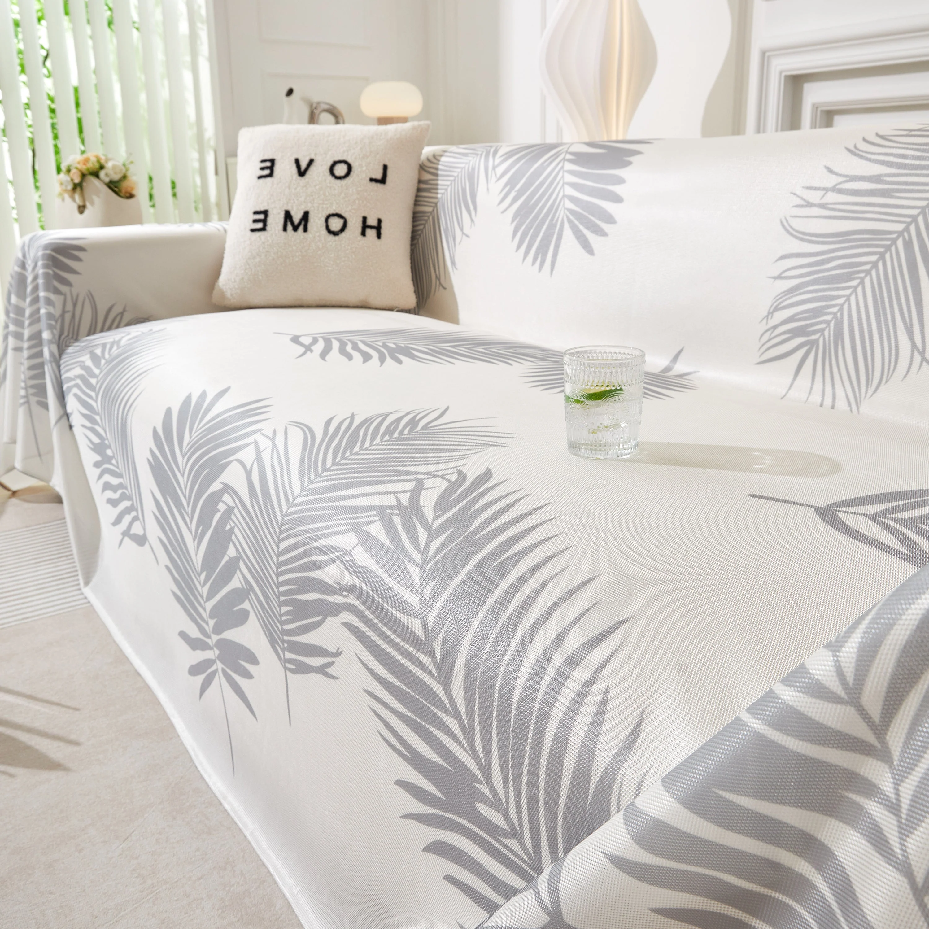Leaf Printed Slipcover Sofa Covers, Universal Couch Throw Cover, Pets Furniture Protector for Home Decor - Image 115