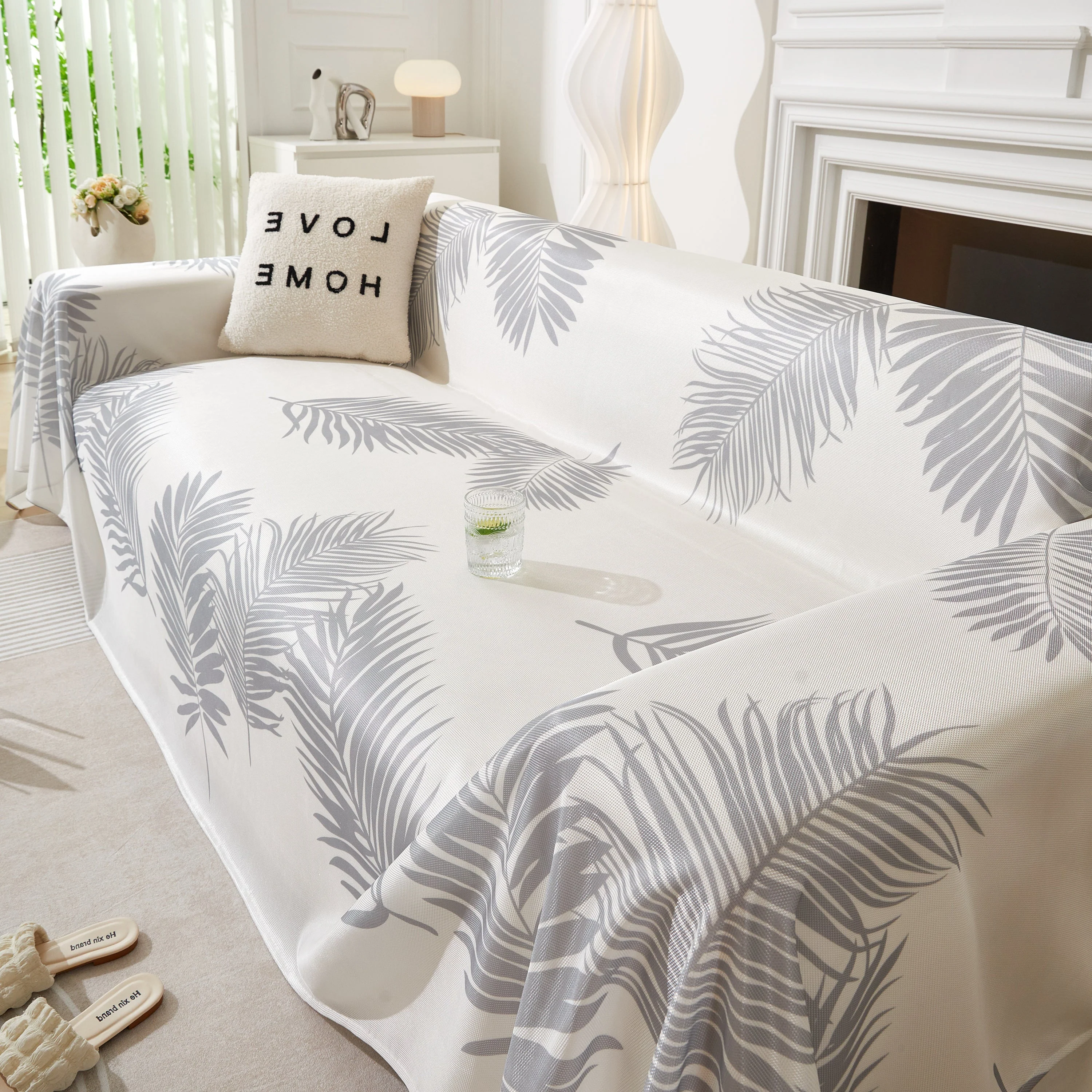 Leaf Printed Slipcover Sofa Covers, Universal Couch Throw Cover, Pets Furniture Protector for Home Decor - Image 116