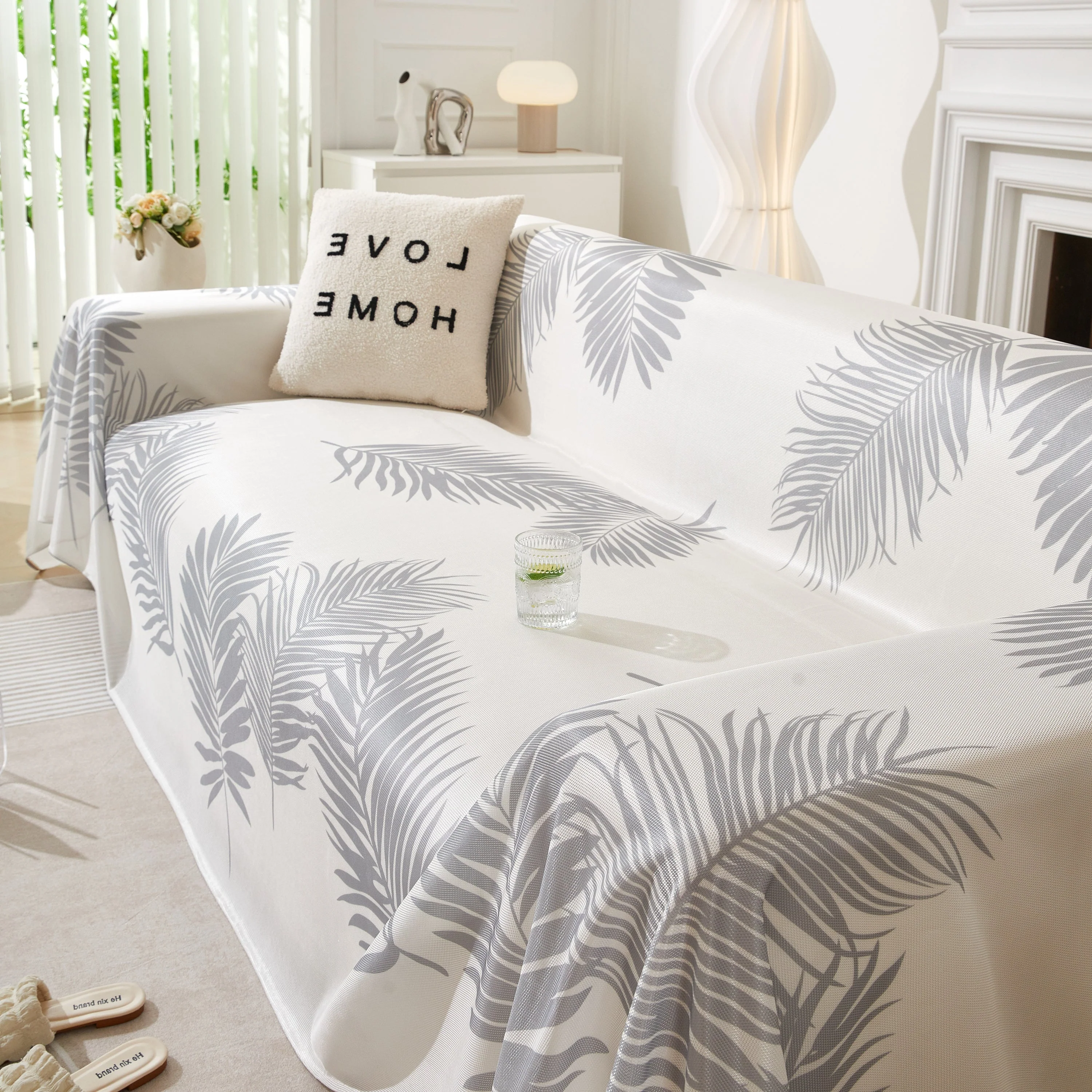 Leaf Printed Slipcover Sofa Covers, Universal Couch Throw Cover, Pets Furniture Protector for Home Decor - Image 117