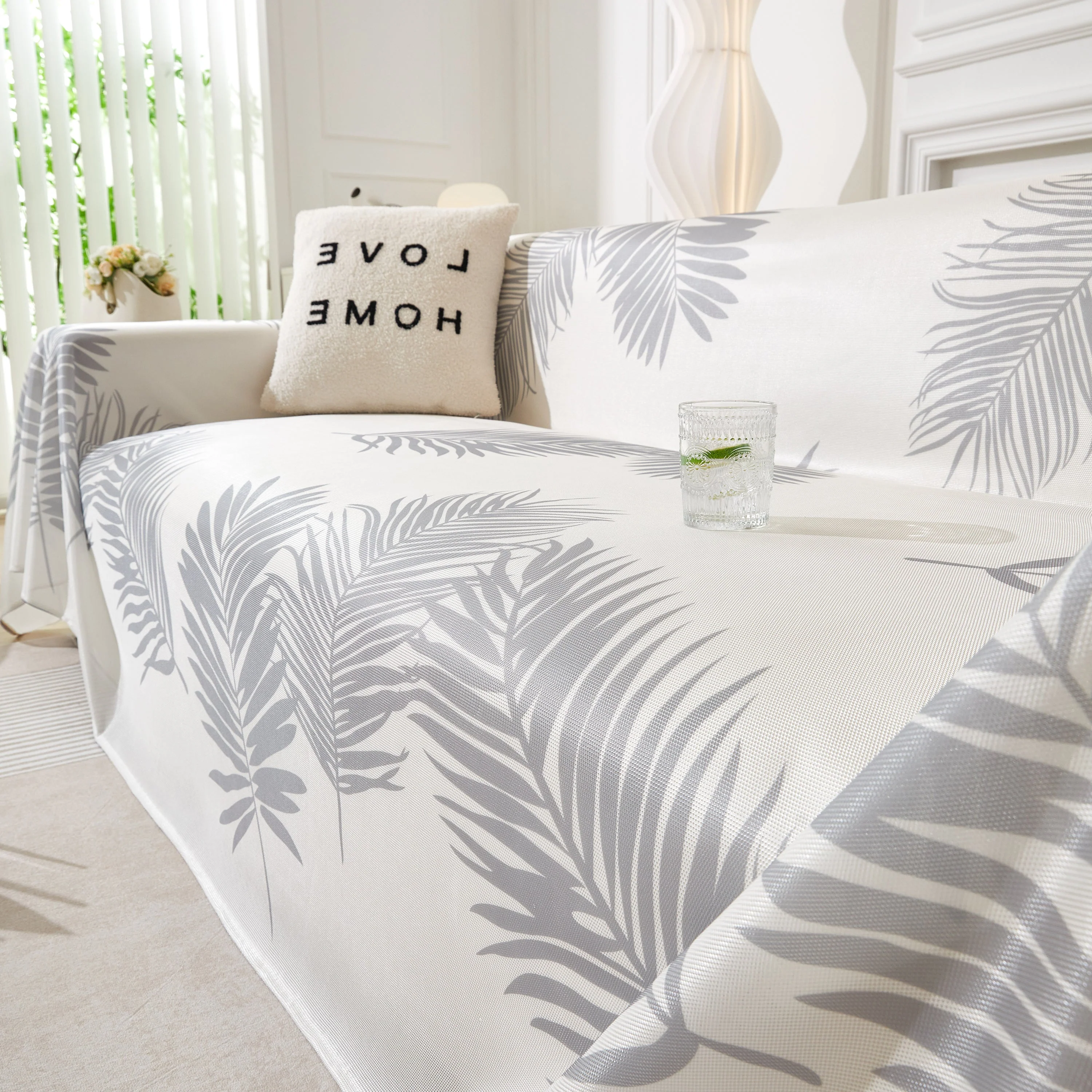 Leaf Printed Slipcover Sofa Covers, Universal Couch Throw Cover, Pets Furniture Protector for Home Decor - Image 118